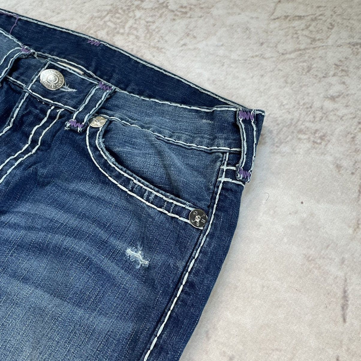 Japanese Brand × True Religion True Religion Baggy Y2K Distressed Chief Keef Wide Jeans Size US 36 / EU 52 - 8 Thumbnail