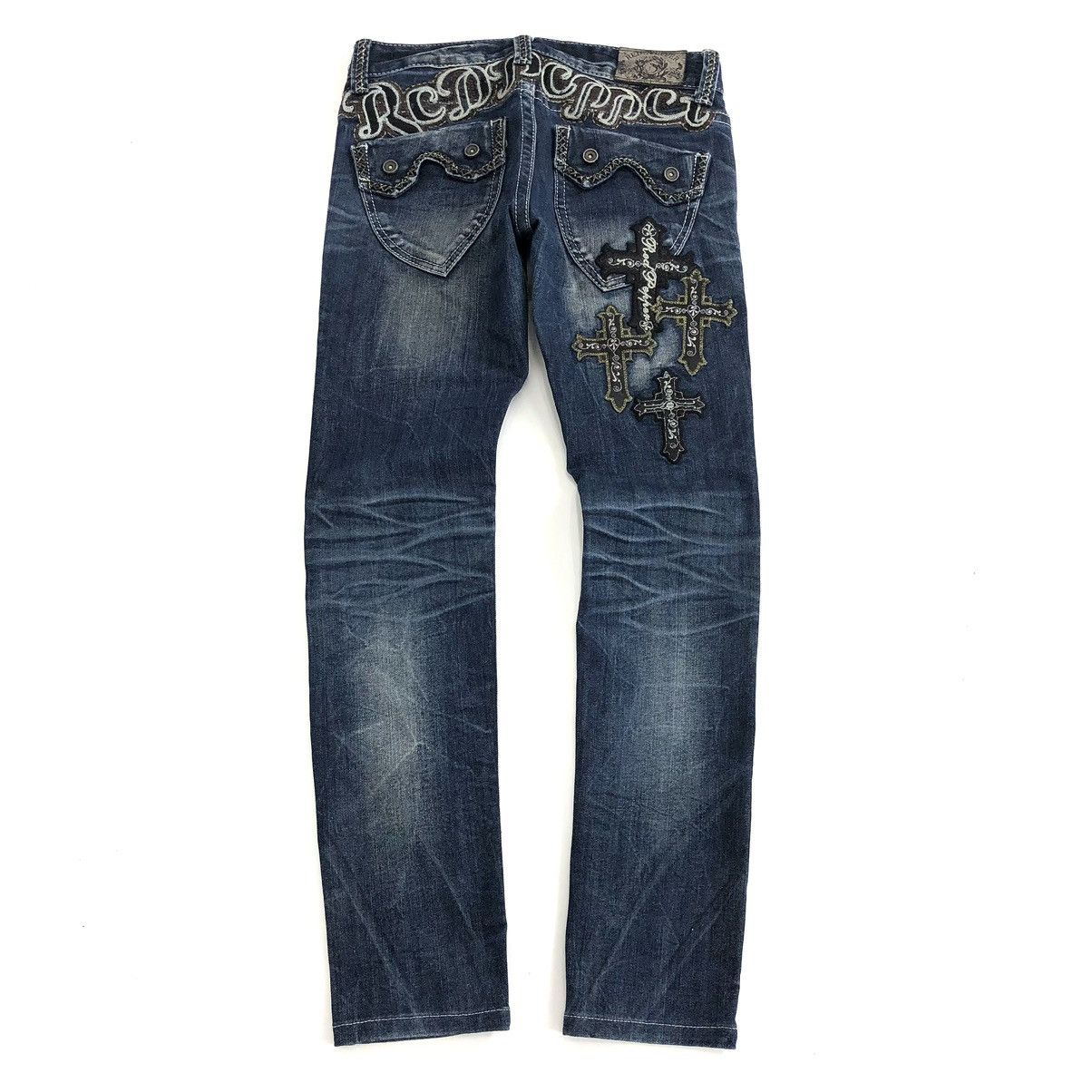 14th Addiction × If Six Was Nine × Japanese Brand Y2K Vintage Red Pepper Cross Punk Distressed Skinny Jeans Size 28" / US 6 / IT 42 - 1 Thumbnail