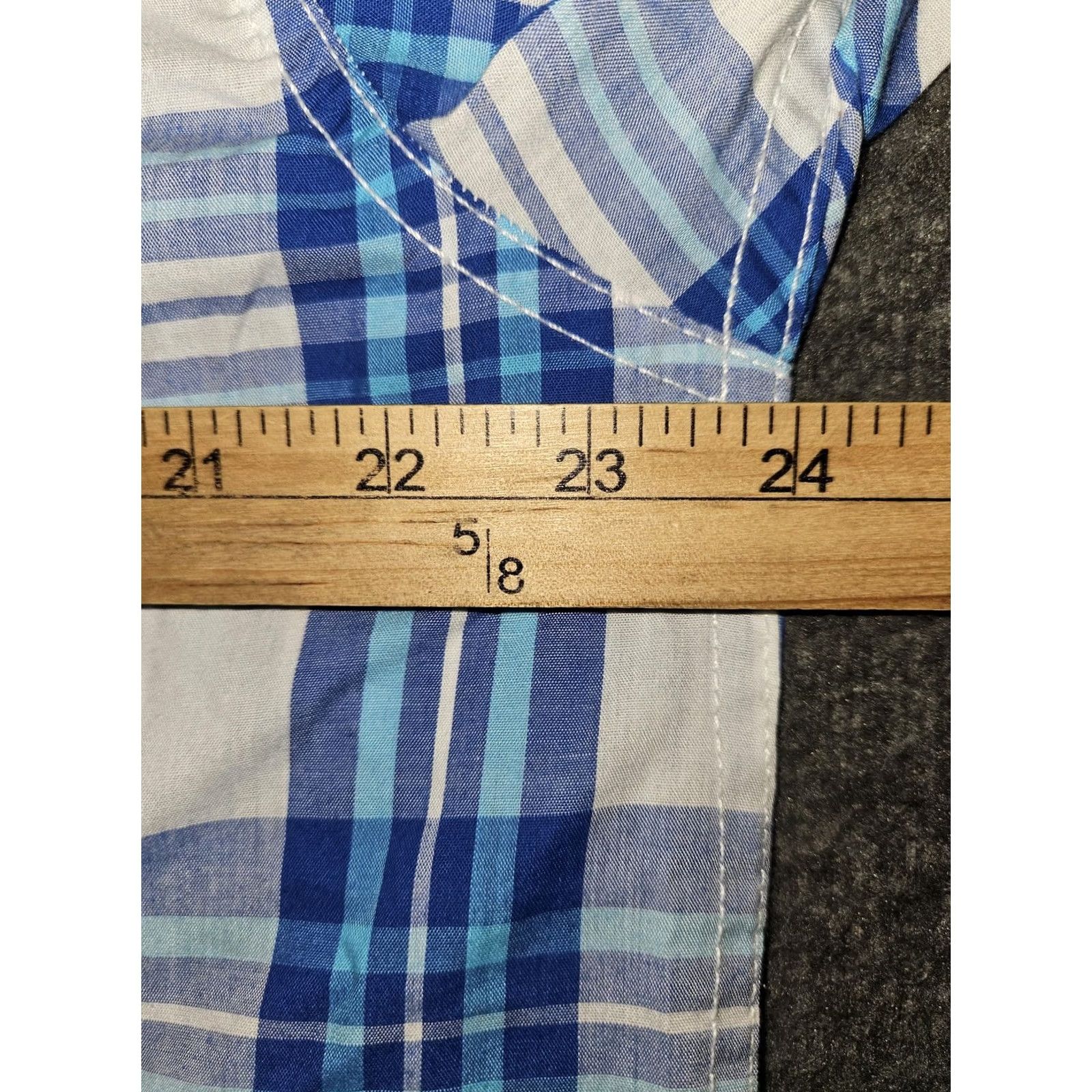 Southpole Southpole Shirt Mens 2XL Slim Blue Plaid Short Sleeve Button Front Pockets Size US XXL / EU 58 / 5 - 3 Thumbnail