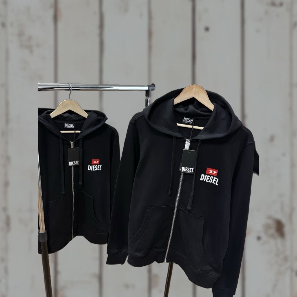 Diesel Diesel Full Zip Hoodie Black For Successful Living Y2K L Mens Black Size US L / EU 52-54 / 3 - 1 Thumbnail