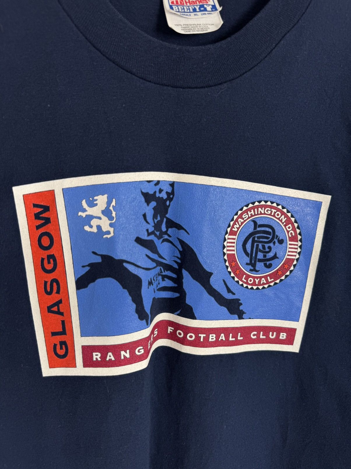 Vintage 90’s Vintage F.C. Glasgow Rangers Graphic T-Shirt Size US XL / EU 56 / 4 - 5 Thumbnail