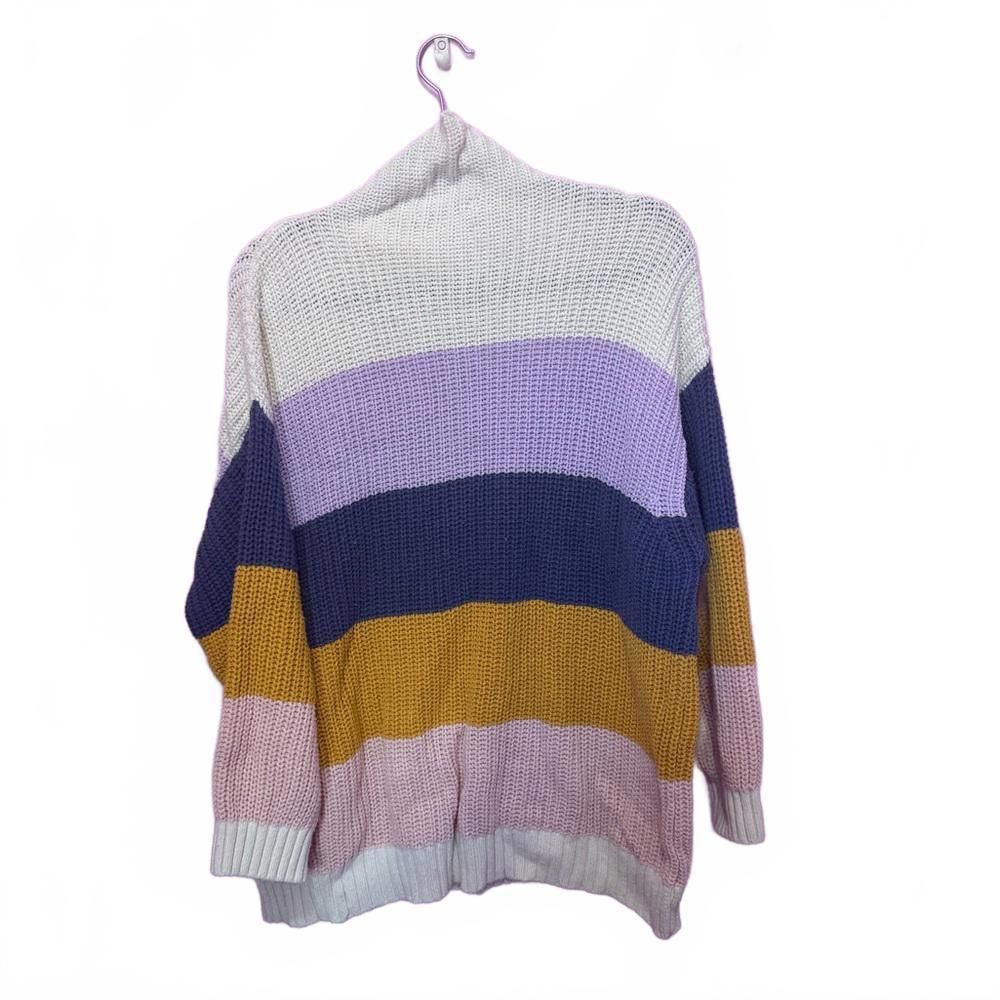 Designer Cozy Multicolor Striped Sweater Size S / US 4 / IT 40 - 2 Thumbnail