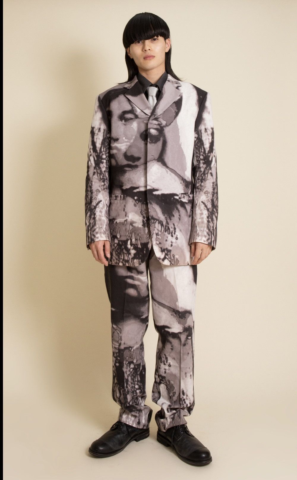 Jean Paul Gaultier 2000s Jean Paul Gaultier Homme Face Graphic Blazer Jacket Size 48S - 2 Thumbnail