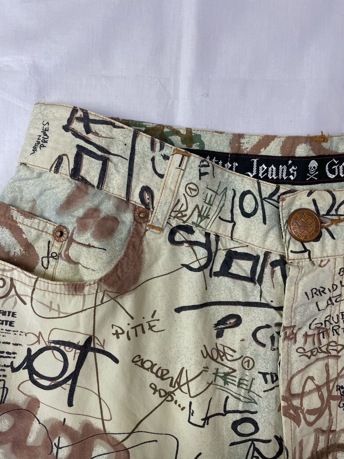 Jean Paul Gaultier SS1994 Jean Paul Gaultier Graffiti Print Pants Vintage Size 27" / US 4 / IT 40 - 6 Thumbnail