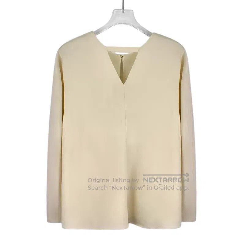 Hermes Hermes Beige Wool Round Neck Long Sleeve Top Size XS / US 0-2 / IT 36-38 - 2 Thumbnail