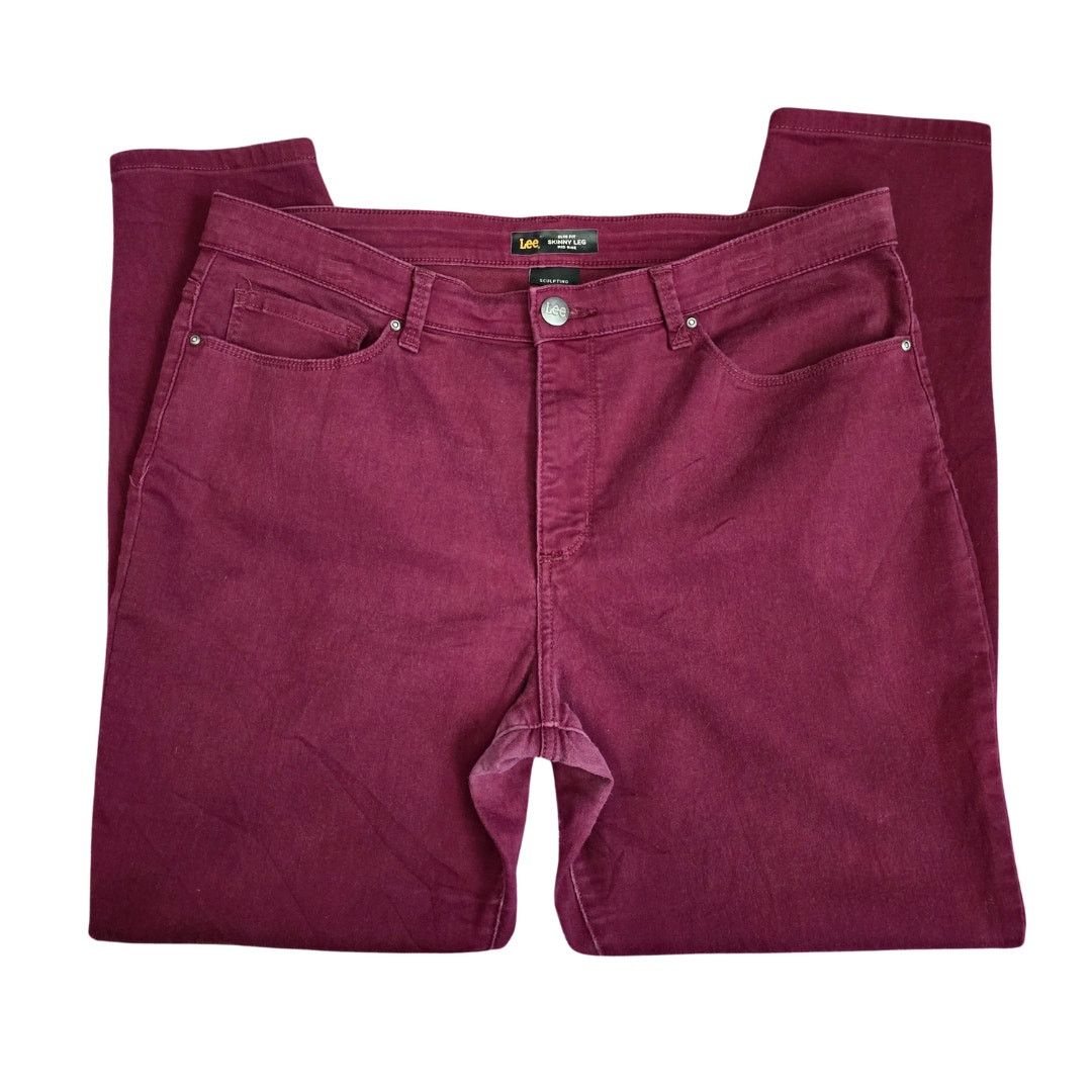 Lee Lee Slim Fit Skinny Leg Mid Rise Sculpting Red Jeans 12/36 Size 34" / US 12 / IT 48 - 1 Thumbnail