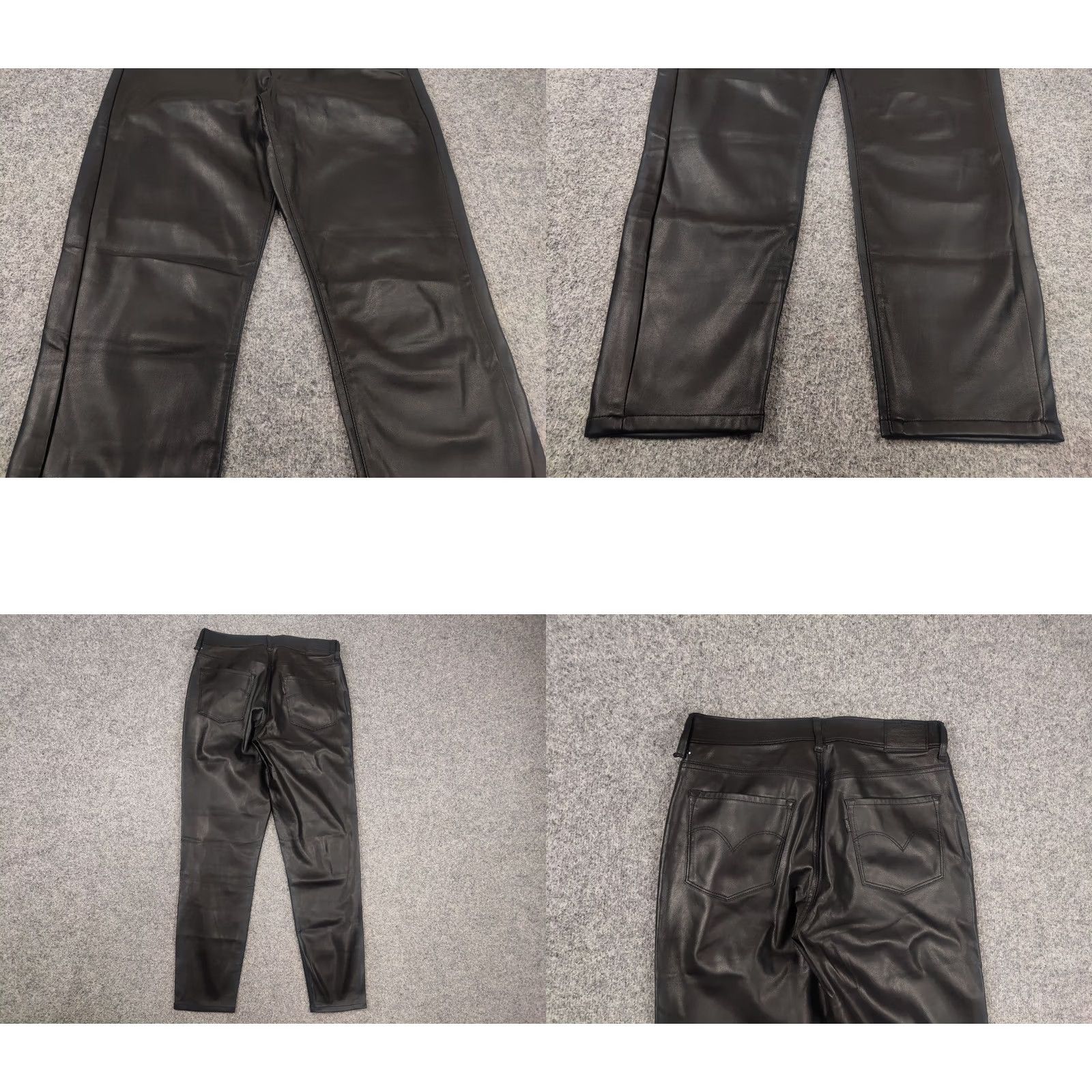 Levi's VINTAGE Levi's 720 Black Faux Leather High Rise Super Skinny Ankle Jeans Women 29 Black 90s Designer Size 29" - 8 Thumbnail