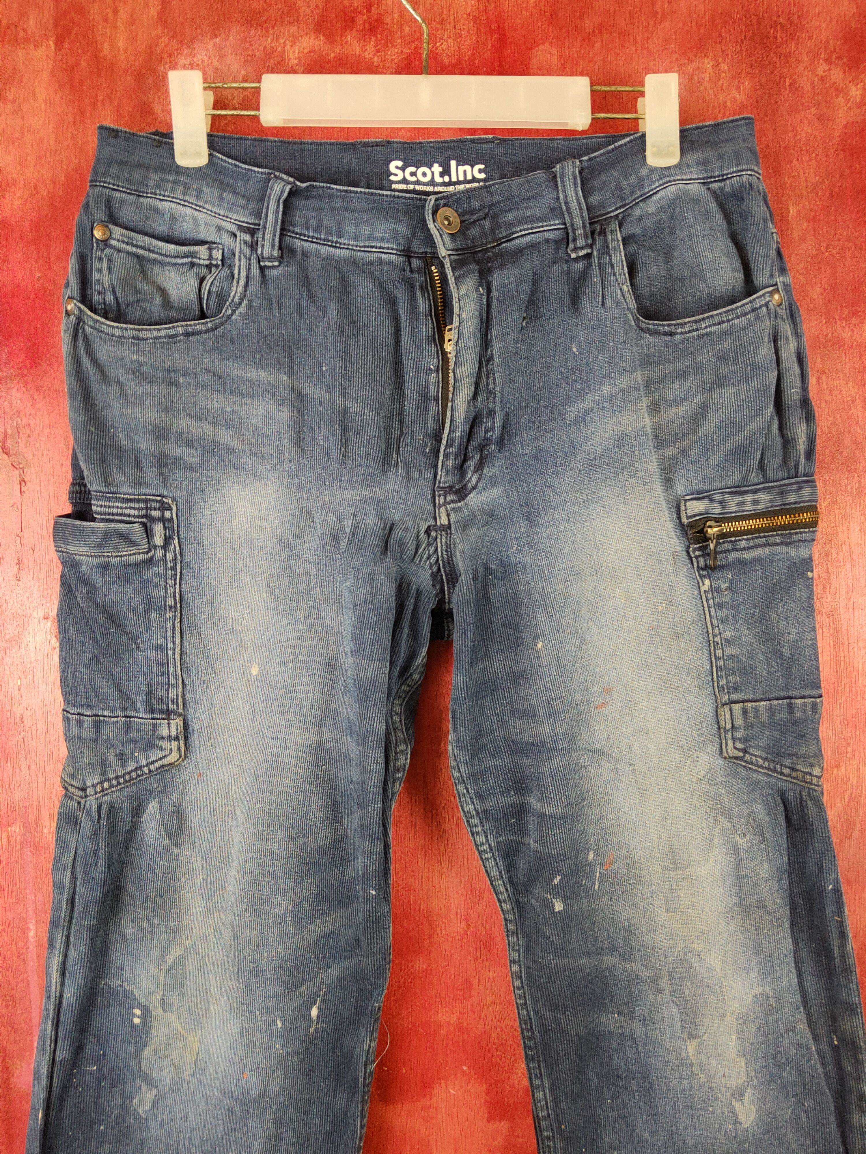Japanese Brand × Vintage Scot.Inc Blue Faded Distressed Ripped Jogger Jeans #S1852 Size US 32 / EU 48 - 2 Thumbnail