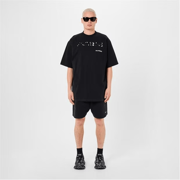 Balenciaga Logo-Print Cotton-Jersey T-Shirt Size US XL / EU 56 / 4 - 4 Thumbnail