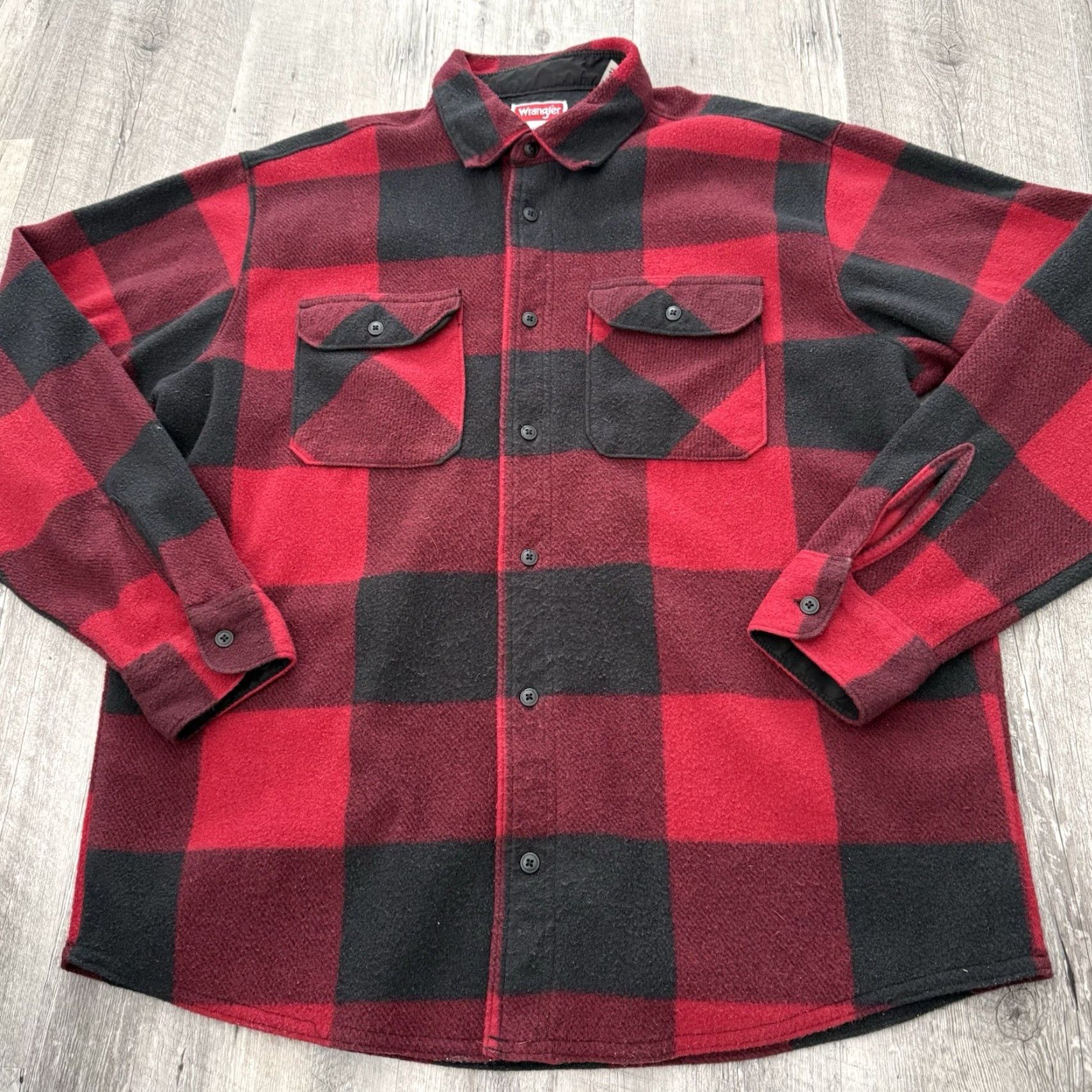 Wrangler Wrangler Fleece Shirt Mens L Red Buffalo Plaid Long Sleeve Button Up Everyday Casual Western Size US L / EU 52-54 / 3 - 7 Thumbnail