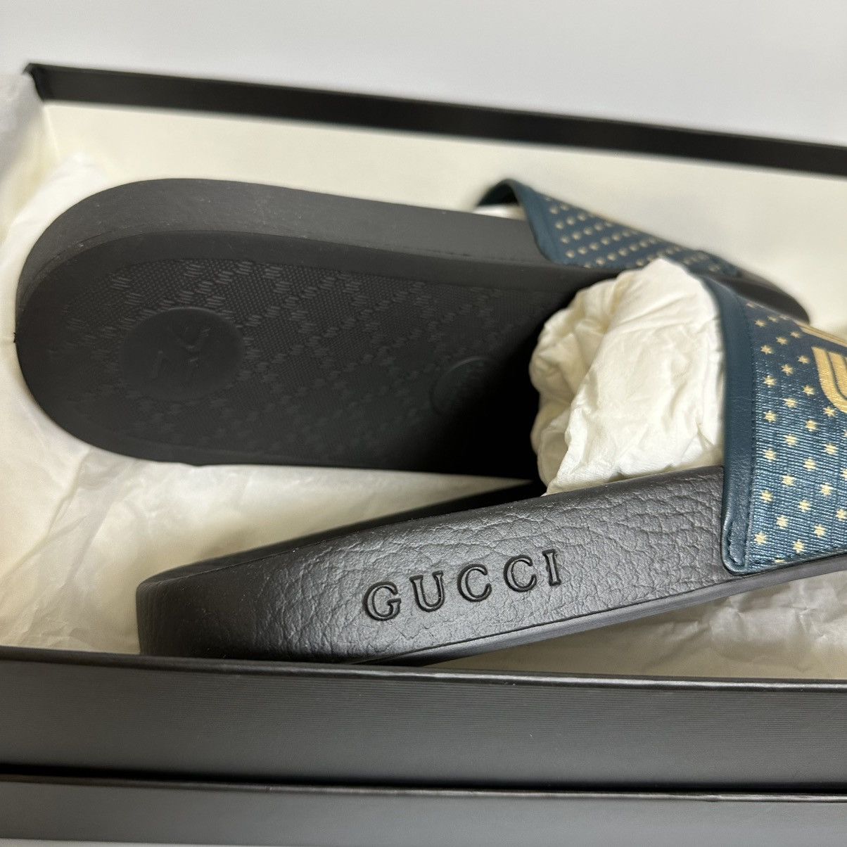 Gucci GUCCI slide sandal GUCCY SEGA black blue NEW size 9 Size US 9 / EU 42 - 6 Thumbnail