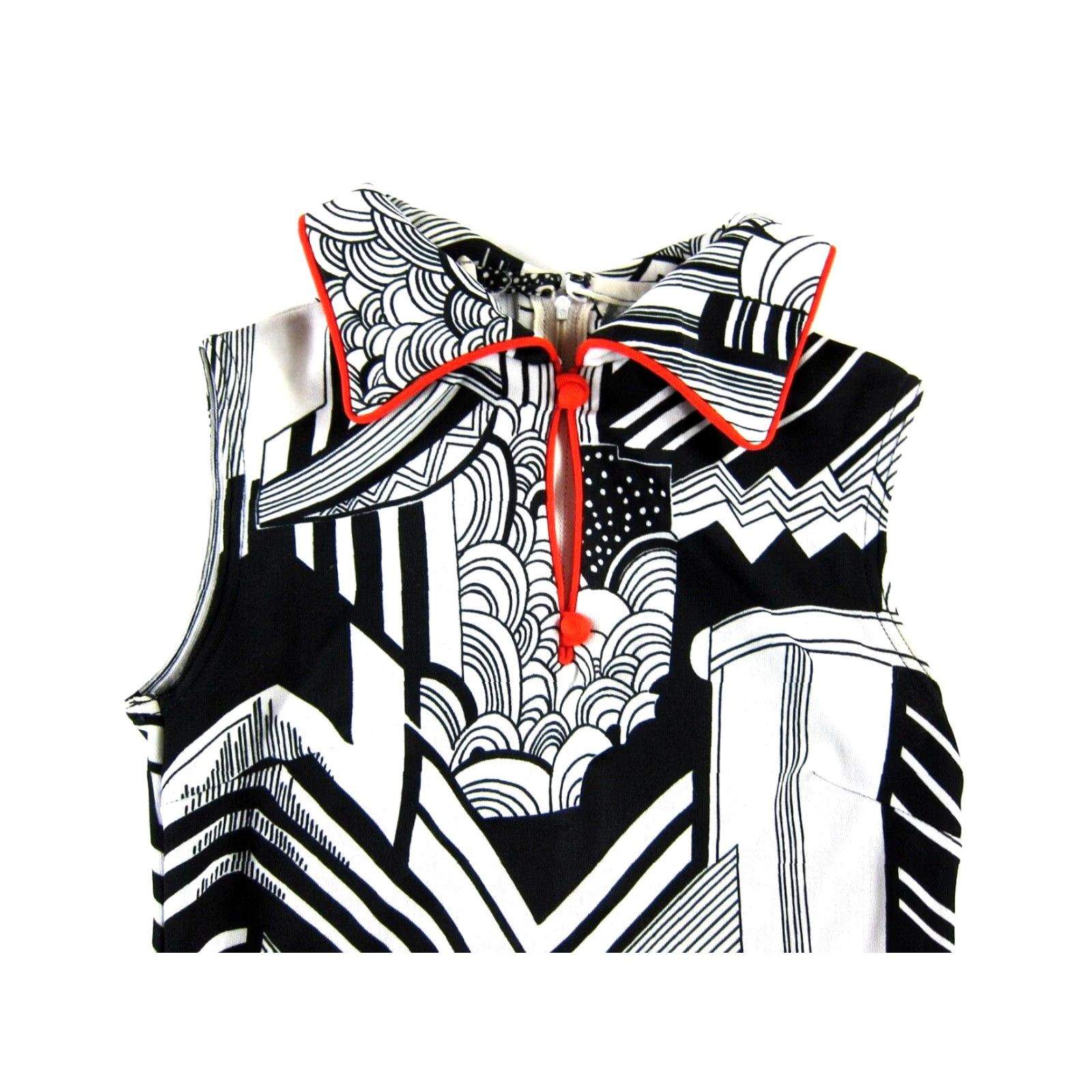 Etro VINTAGE Arlene Andrews Shirt Women XS-S Black Ret ro Mod Abstract Sleeveless Dress Size XS / US 0-2 / IT 36-38 - 3 Thumbnail
