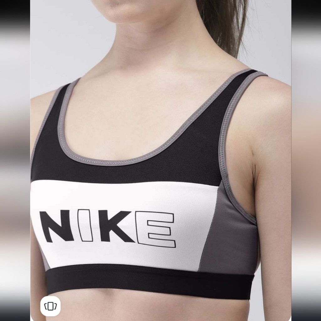 Nike NWT Nike Victory Black and Gray Color-block Sports Bra Size ONE SIZE - 2 Thumbnail