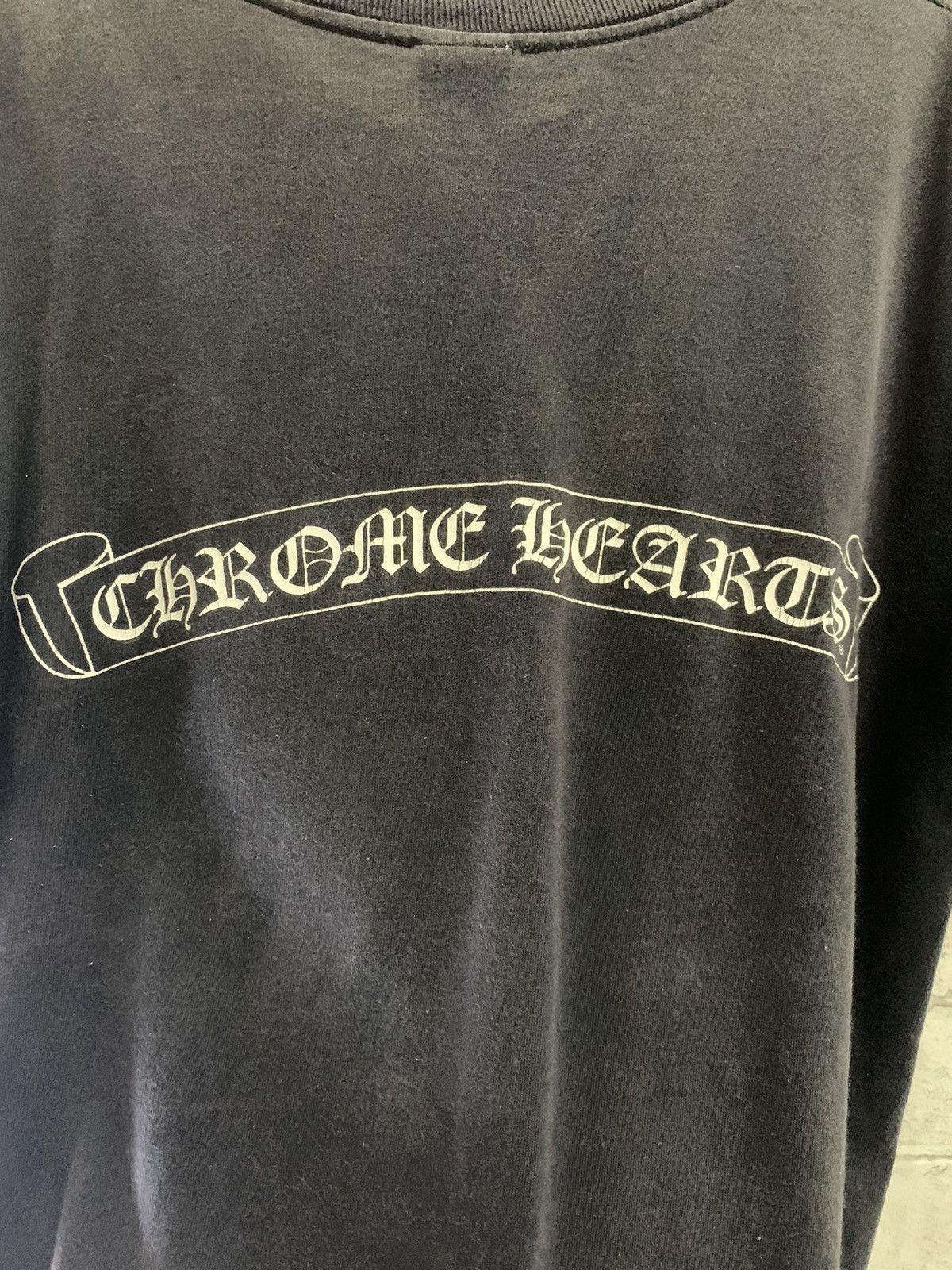 Chrome Hearts × Vintage Vintage Faded 90s Chrome Hearts Scroll Logo Pocket Tee Size US M / EU 48-50 / 2 - 5 Thumbnail