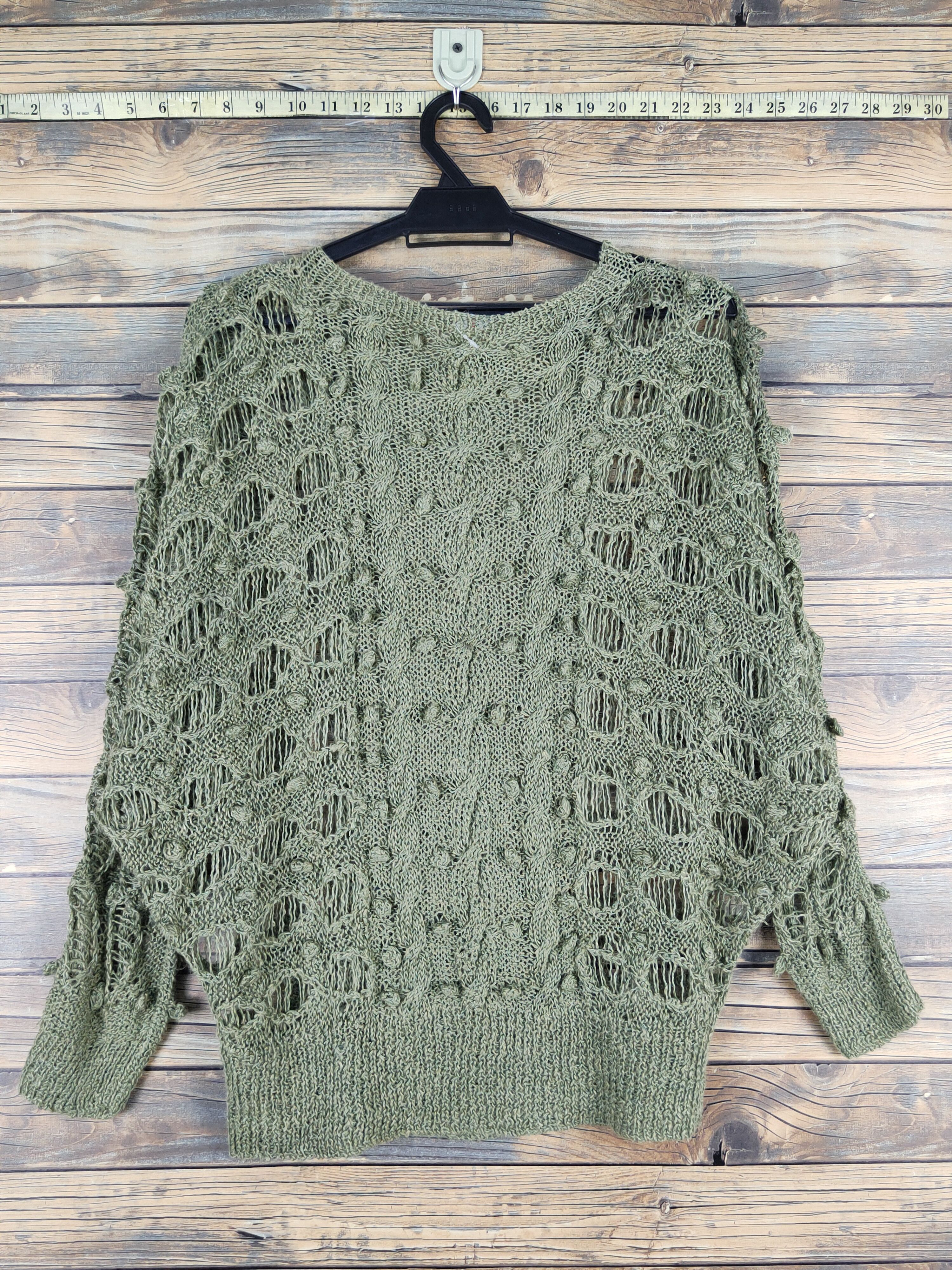 Japanese Brand Japan vintage crochet meshnet ripped distres Knitwear #W1154 Size US M / EU 48-50 / 2 - 7 Thumbnail