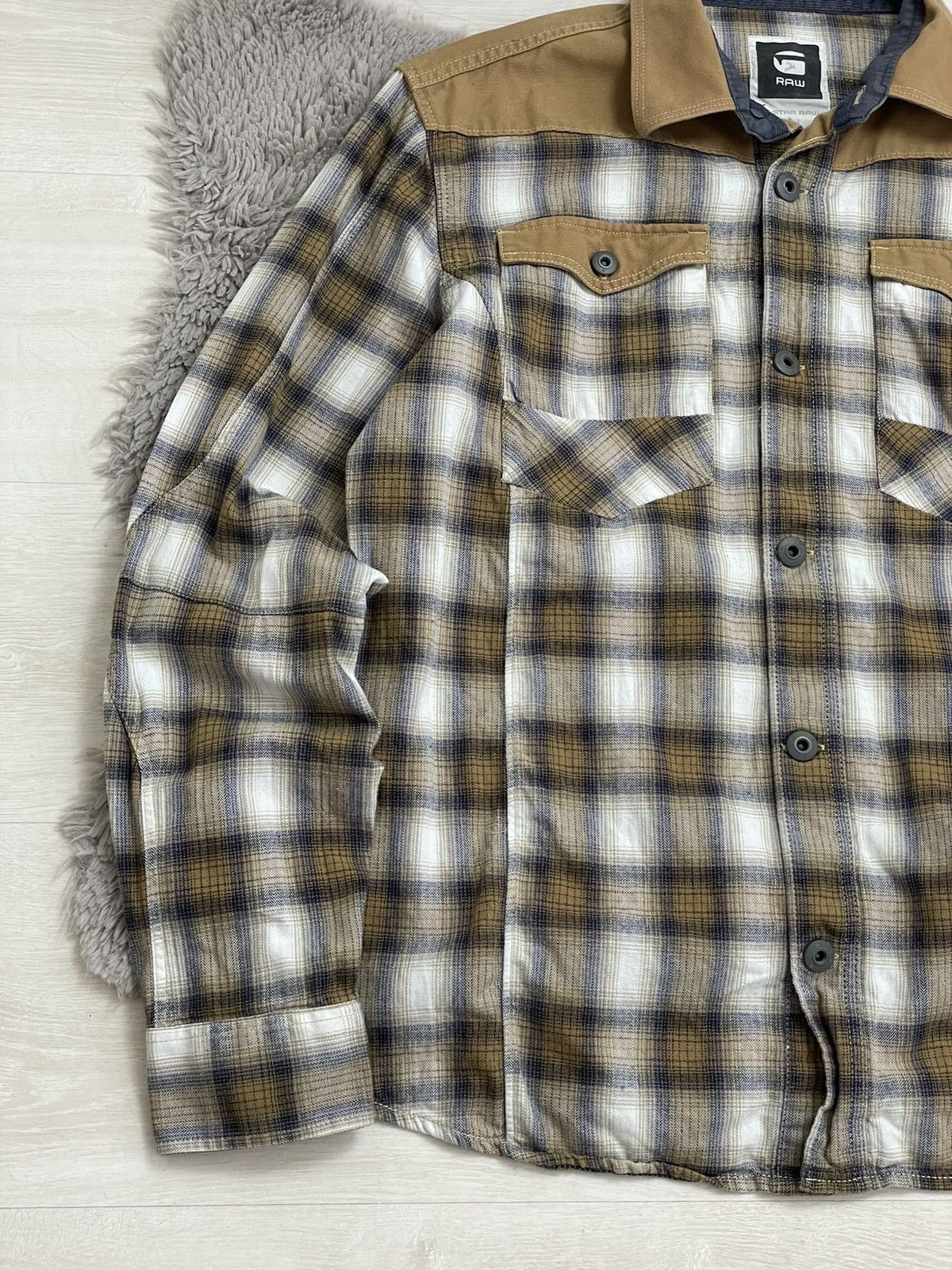 G-Star × Vintage G-star Raw Vintage Shirt Detroit Style Y2k Size US XL / EU 56 / 4 - 3 Thumbnail
