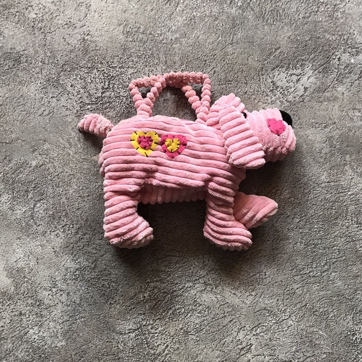 Vintage Vintage Y2K Pink Striped Dog Plush Backpack Toy Streetwear O Size ONE SIZE - 2 Thumbnail