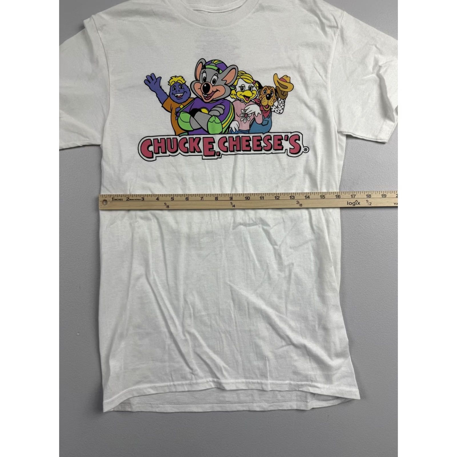 Vintage Chuck E. Cheese Shirt Mens Small White Cartoon Graphic Tee Tee Graphic Logo Cotton Short Sleeve Crew Neck Tagless Size US S / EU 44-46 / 1 - 5 Thumbnail