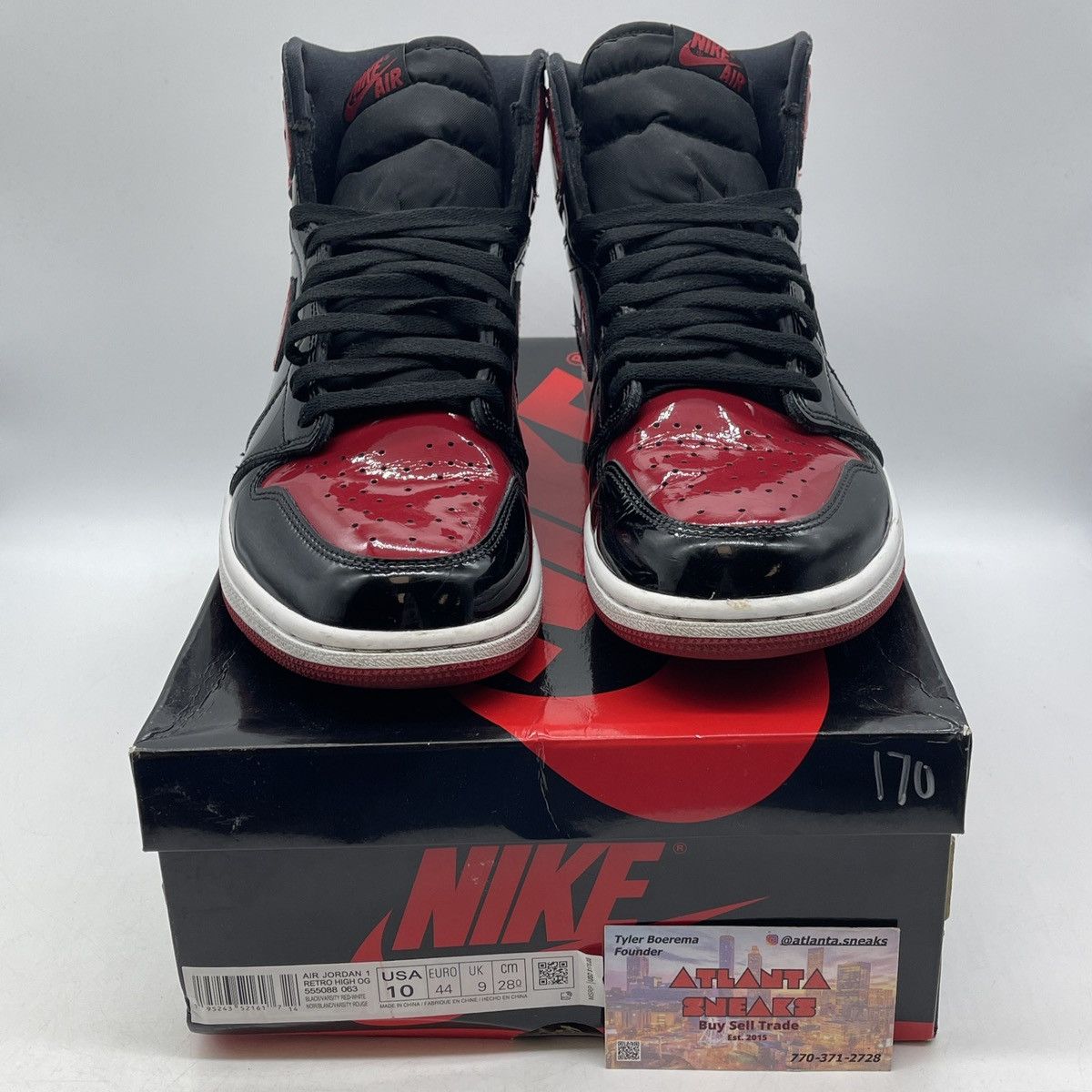 Jordan Brand Air Jordan 1 patent bred Size US 10 / EU 43 - 2 Thumbnail