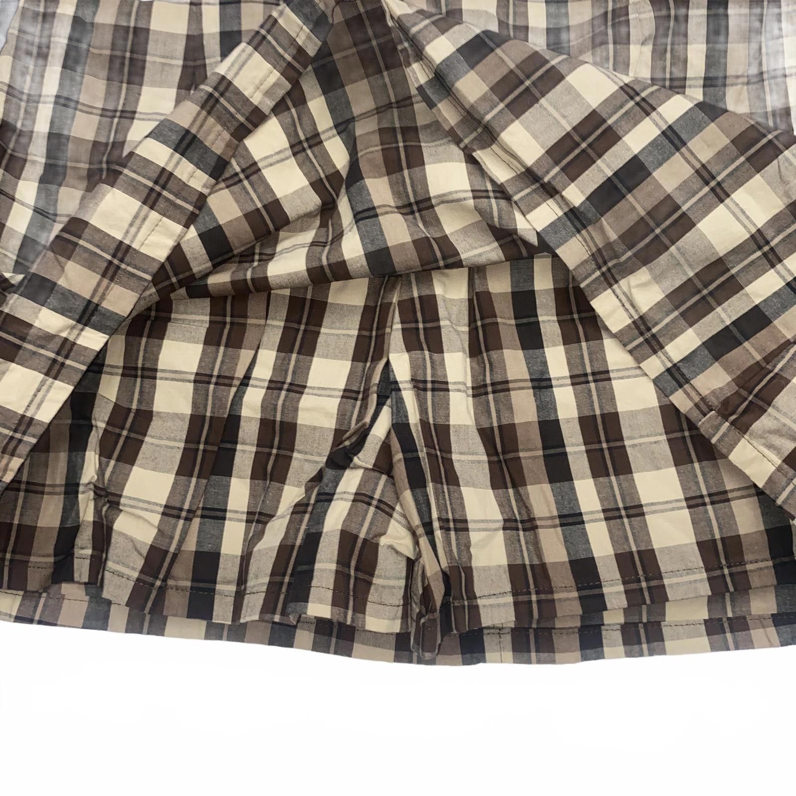 Designer Vintage Brown Plaid Skort Size 10 Y2K Preppy Aesthetic Size 32" / US 10 / IT 46 - 3 Thumbnail