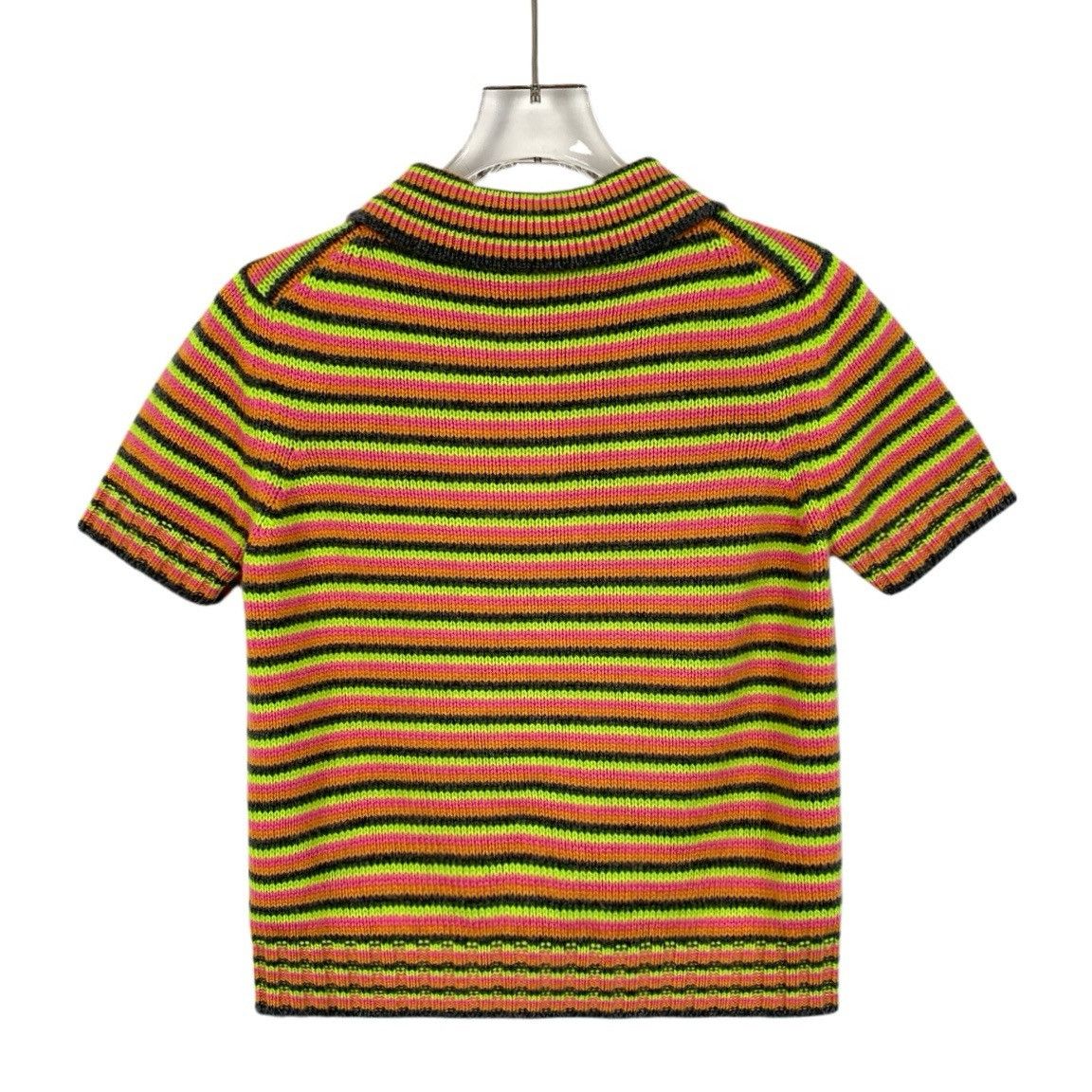 Dior Dior Stripe Cashmere Short Sleeve Knit Polo Shirt K26WX Size XS / US 0-2 / IT 36-38 - 2 Thumbnail