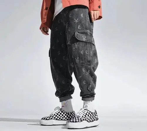 Other Currency print denim jeans Size US 33 - 1 Thumbnail