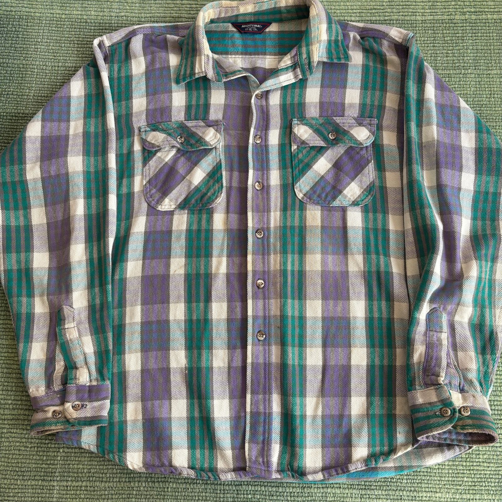 Vintage Vintage Thick Cotton Mighty Mac Plaid Flannel Shirt Sz XL Size US XL / EU 56 / 4 - 1 Thumbnail