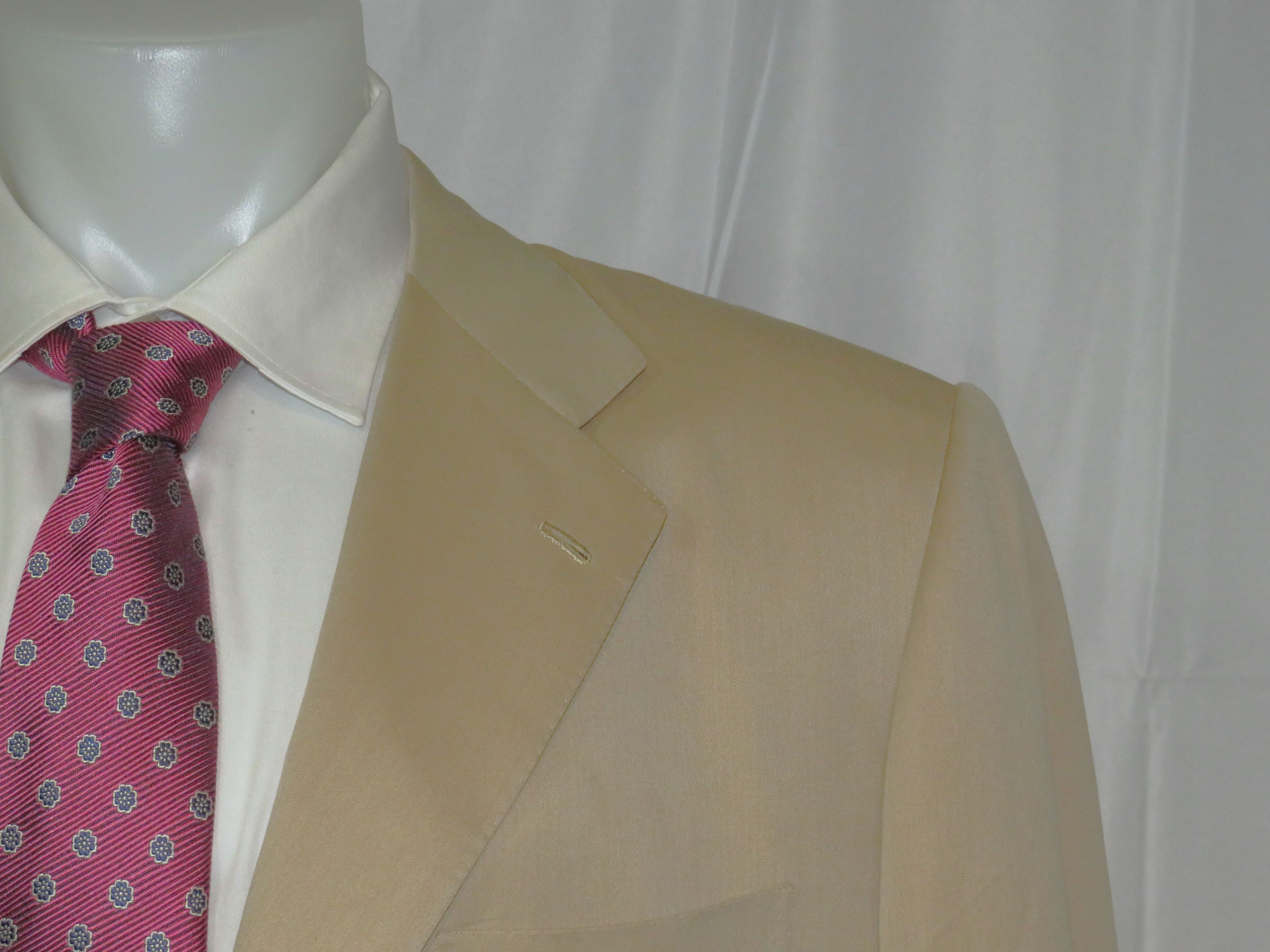 Kiton 14 Micron Blanc Blue Super 180 Solid Beige 3 Roll 2 Suit 50R Size 50R - 7 Thumbnail
