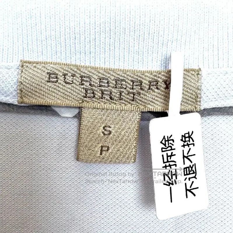 Burberry Burberry Light Blue Cotton Women's T-Shirt. Size S / US 4 / IT 40 - 3 Thumbnail
