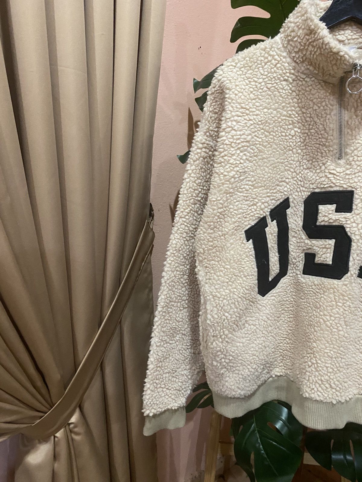 Japanese Brand Vintage USA Sherpa Fleece Pullover Cozy Quarter-Zip Sweater Size US M / EU 48-50 / 2 - 6 Thumbnail