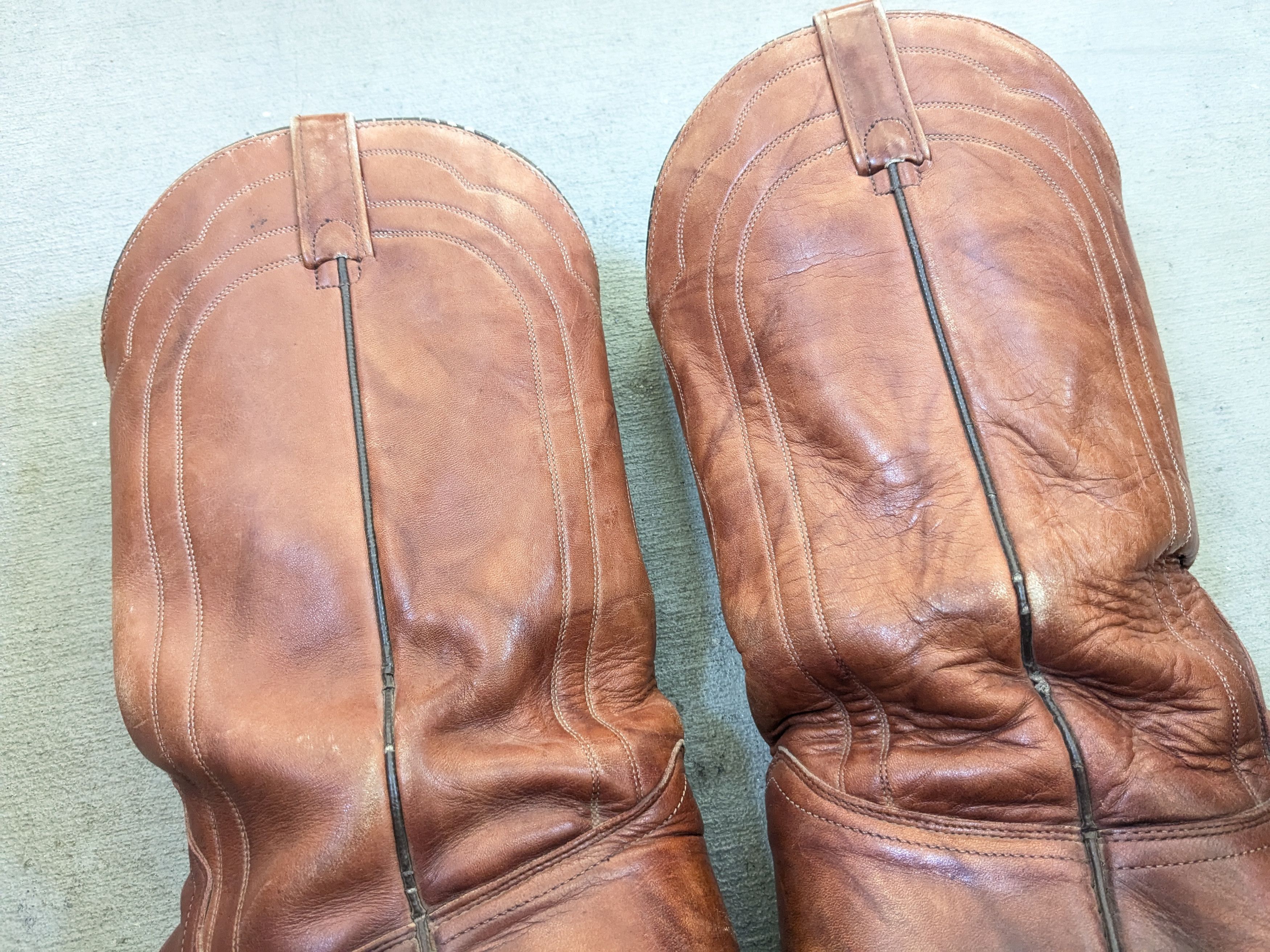 Genuine Leather J Chisholm Cowboy Boots Brown 11 D USA Botas Size US 11 / EU 44 - 7 Thumbnail