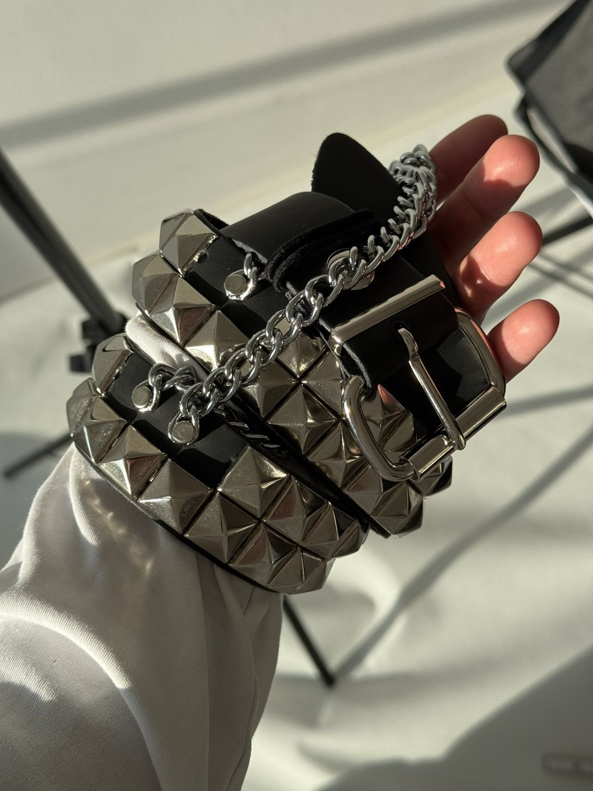 Hysteric Glamour × Japanese Brand Vintage Belts Y2K Rhinestones Punk leather belt Japanese Size ONE SIZE - 4 Thumbnail