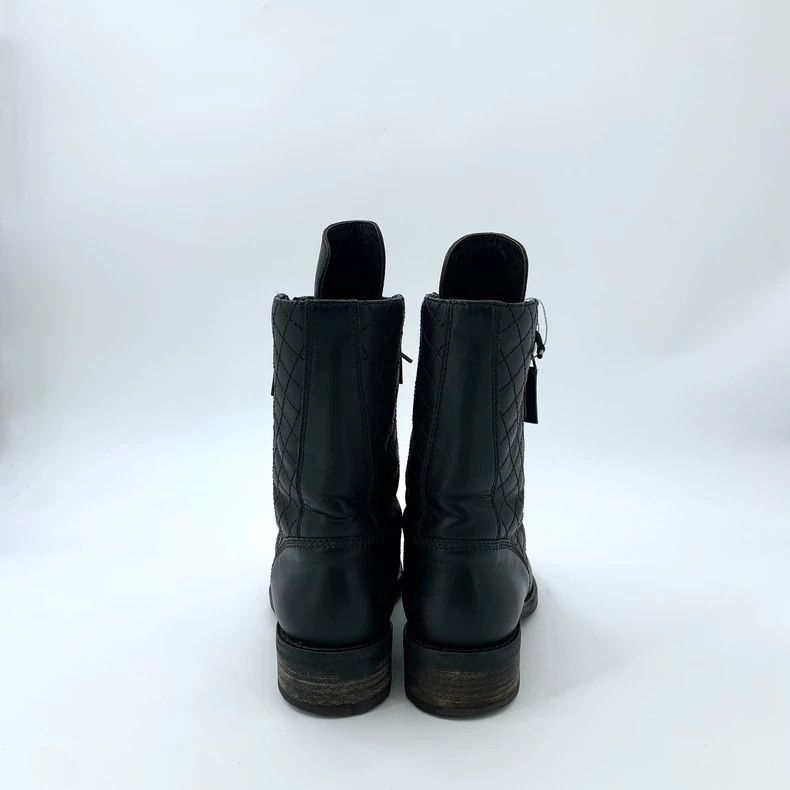 Chanel Chanel Black Quilted LaceUp Ankle Boots -2505 Size US 6.5 / EU 39-40 - 4 Thumbnail