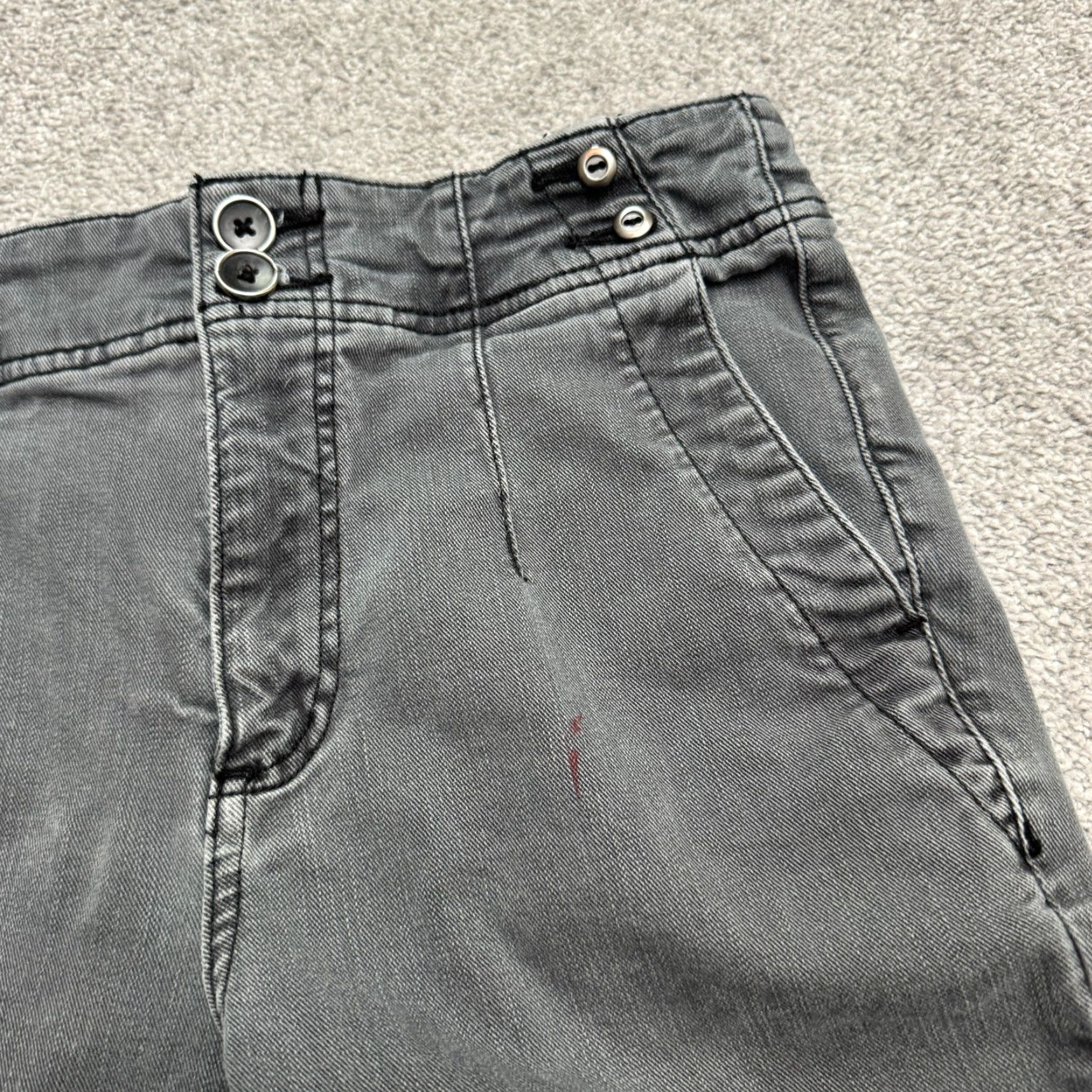 Vintage Anthropologie Pilcro High Rise Skinny Button Fly Denim Jeans Womens 28 Gray Crop Size 28" / US 6 / IT 42 - 5 Thumbnail