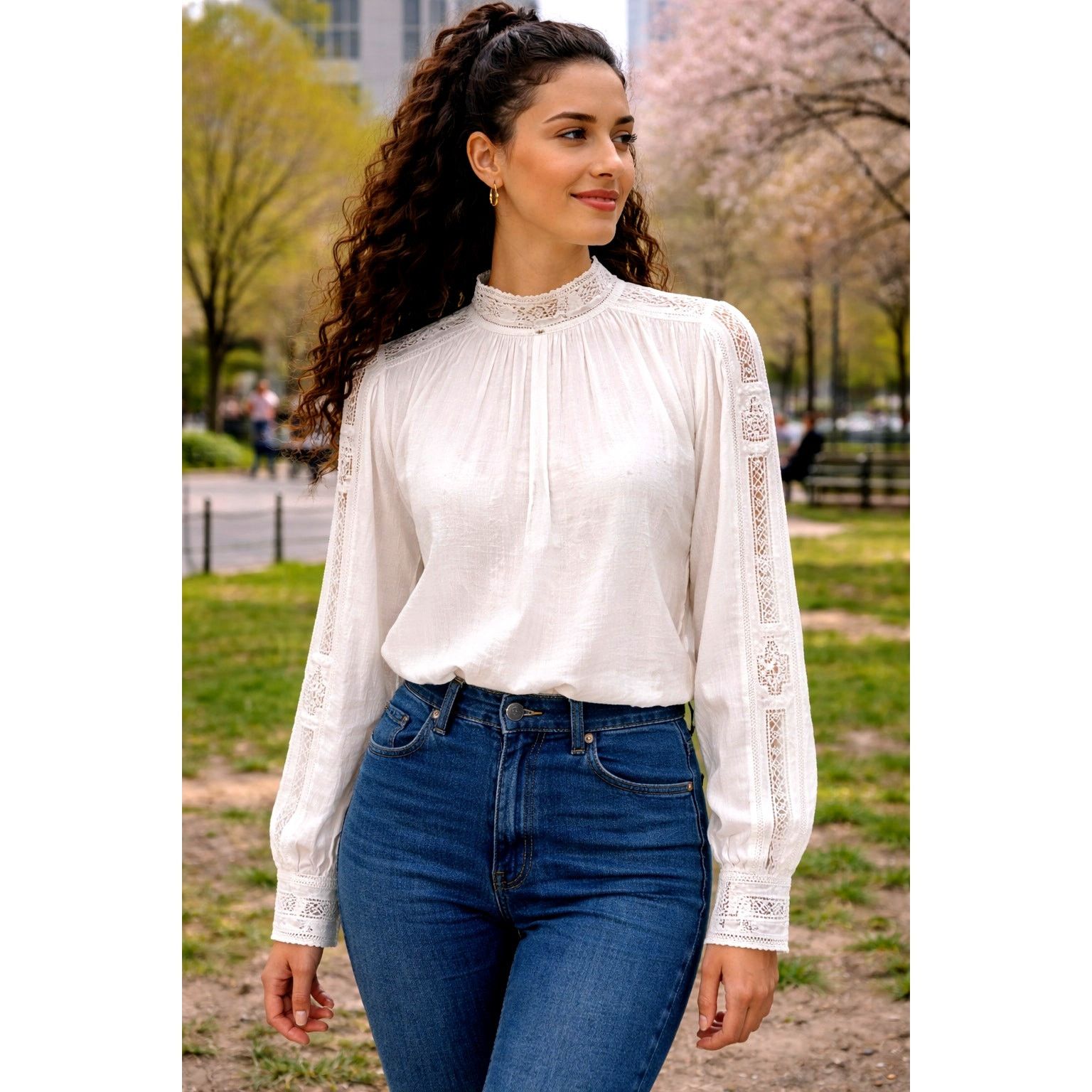 Zadig & Voltaire Zadig & Voltaire Teddy Eyelet Trim Blouse Judo M Size M / US 6-8 / IT 42-44 - 1 Thumbnail