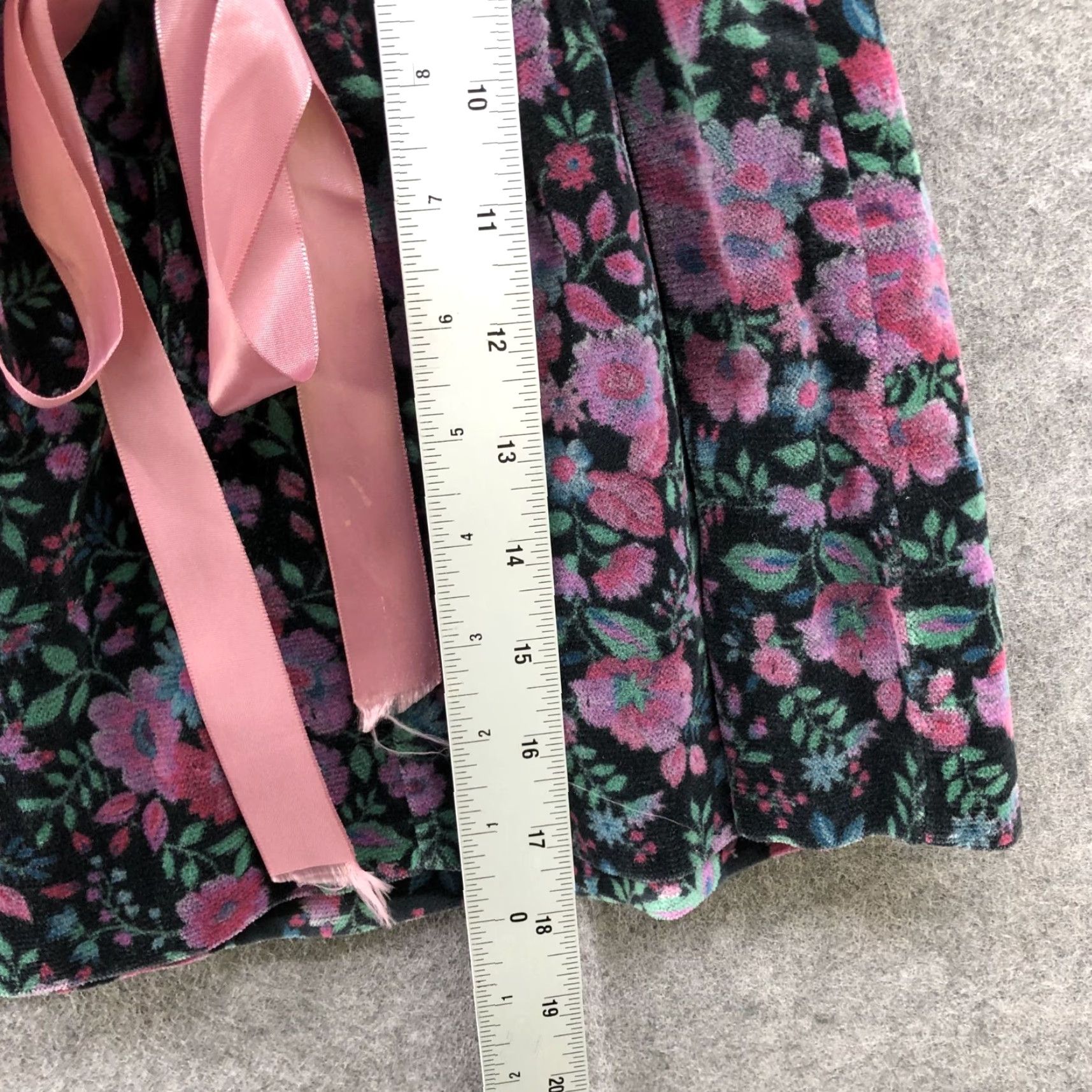 Vintage VINTAGE Rare Editions Girls 2T Velvet Puff Sleeve Floral Union Made Purple Dress Formal Size ONE SIZE - 4 Thumbnail