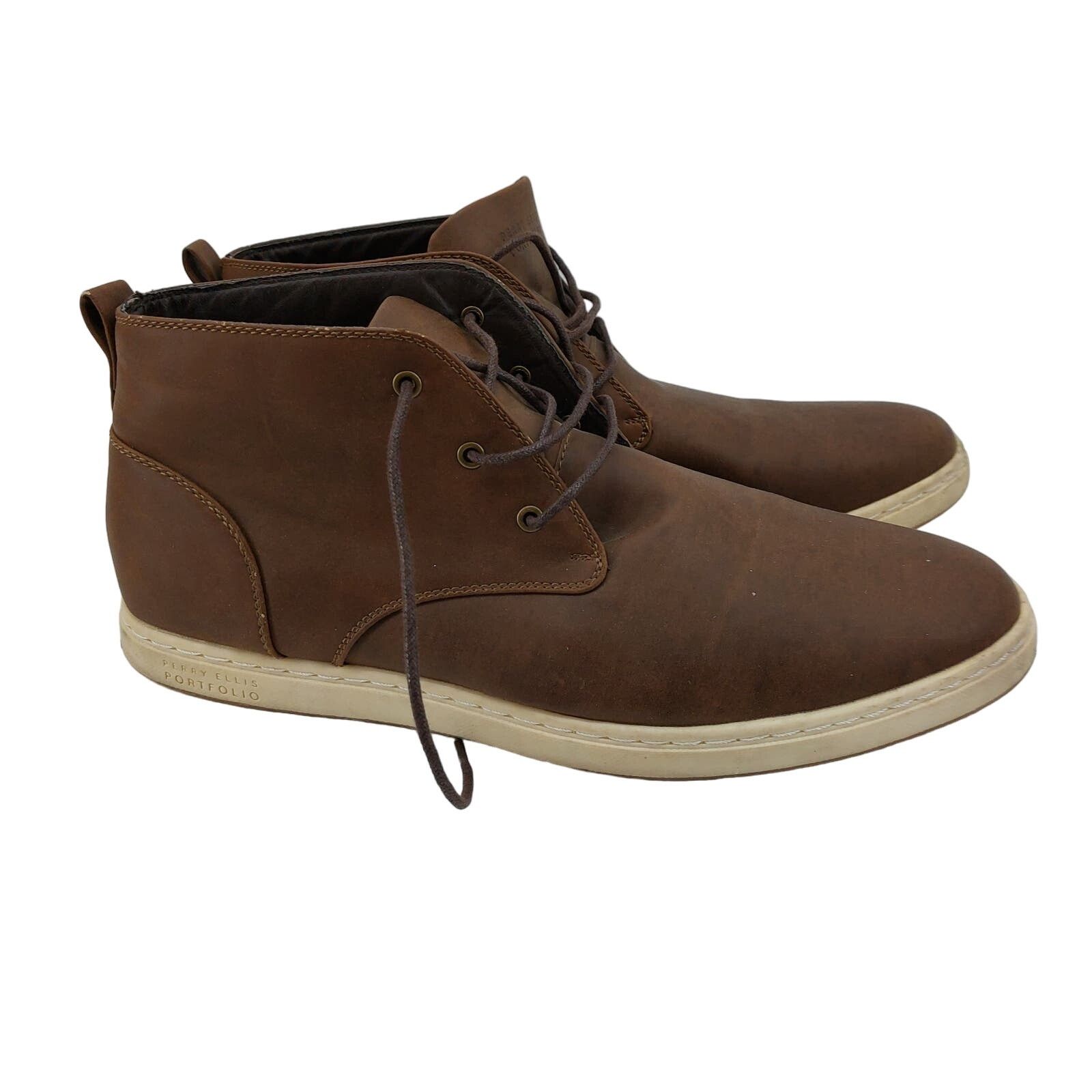 Perry Ellis Perry Ellis Portfolio Men's Brown Lace Up Demi Hi Casual Size US 13 / EU 46 - 1 Thumbnail