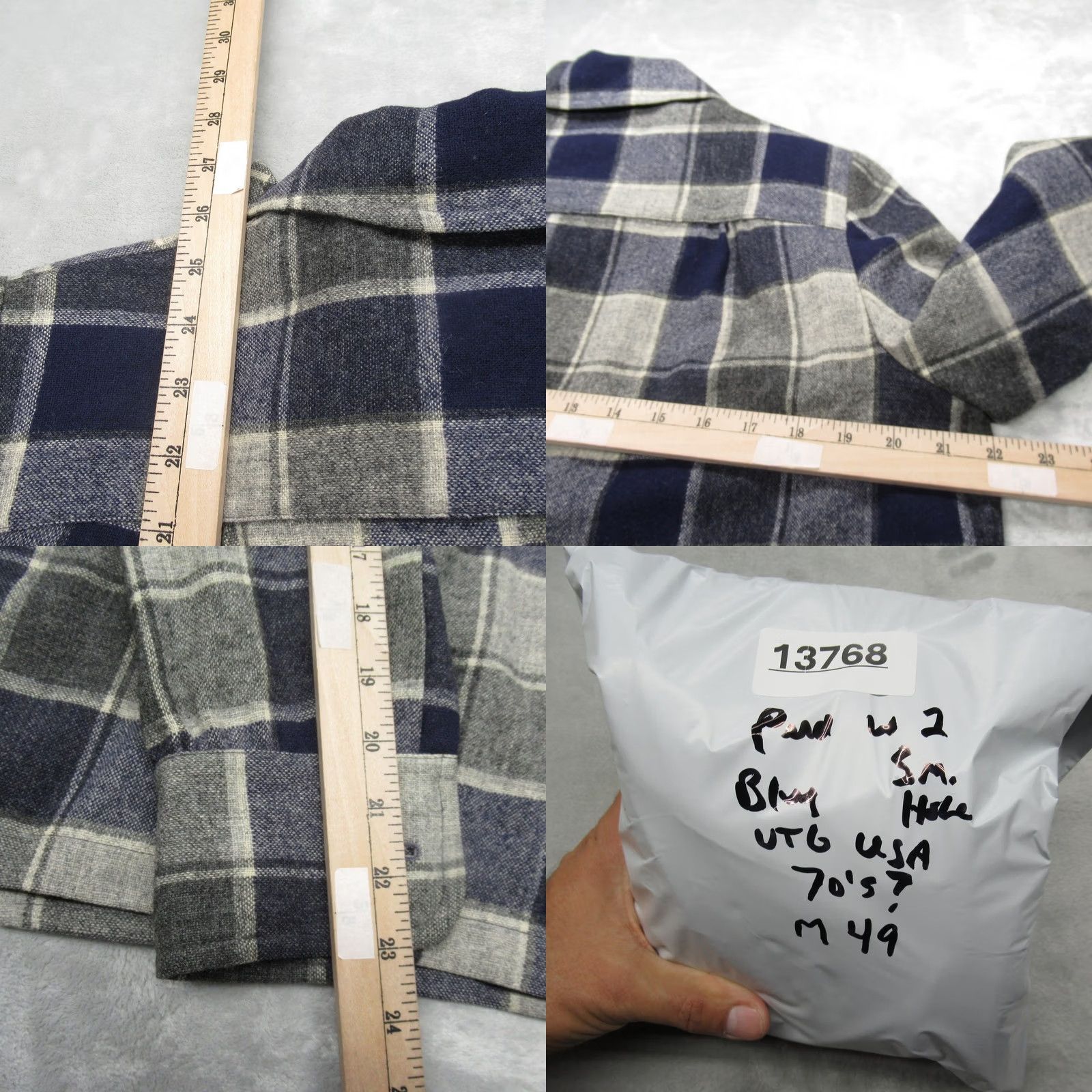 Pendleton VINTAGE Pendleton Wool Shirt Jacket Womens Large Blue Plaid Pockets USA Made VTG 50's Woman Shirt Jacket Blue Size L / US 10 / IT 46 - 8 Thumbnail