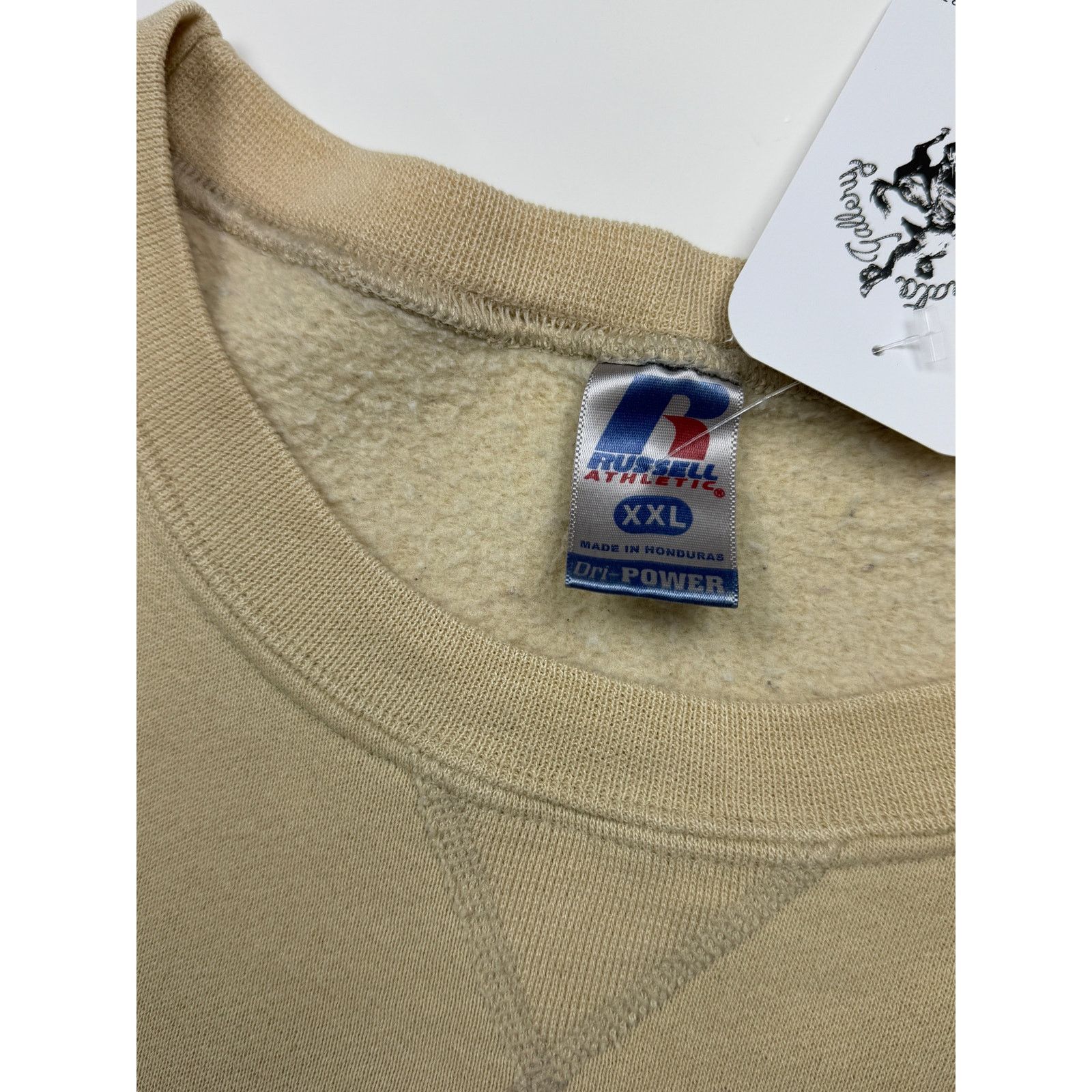 Vintage Russell Athletic Boxy Blank Crewneck Sweatshirt XXL Cream Size US XXL / EU 58 / 5 - 3 Thumbnail