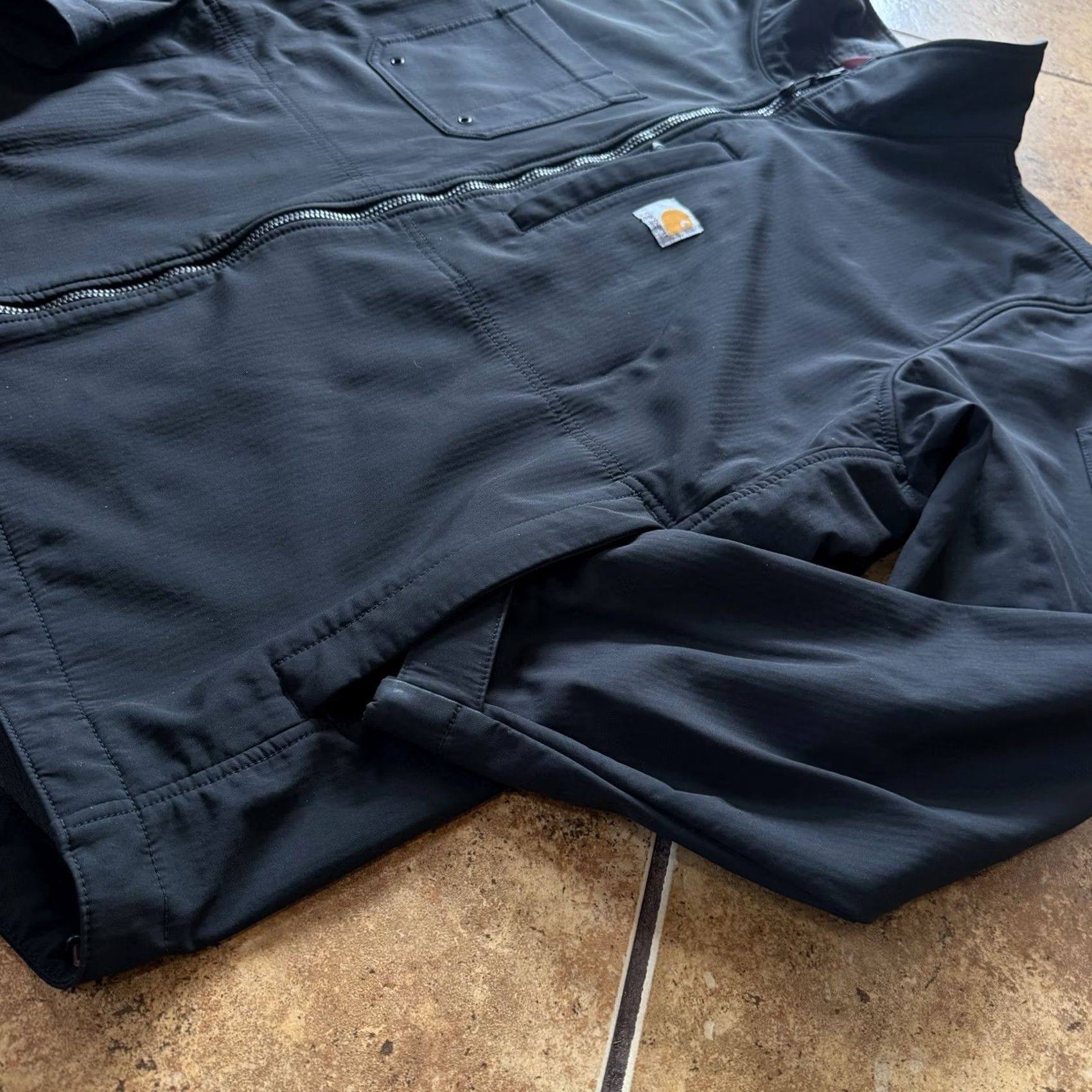 Carhartt Carhartt Men’s Rough Cut Soft Shell Full Zip Jacket 2XL Black 102703 001 Jacket Mens Size US XXL / EU 58 / 5 - 6 Thumbnail