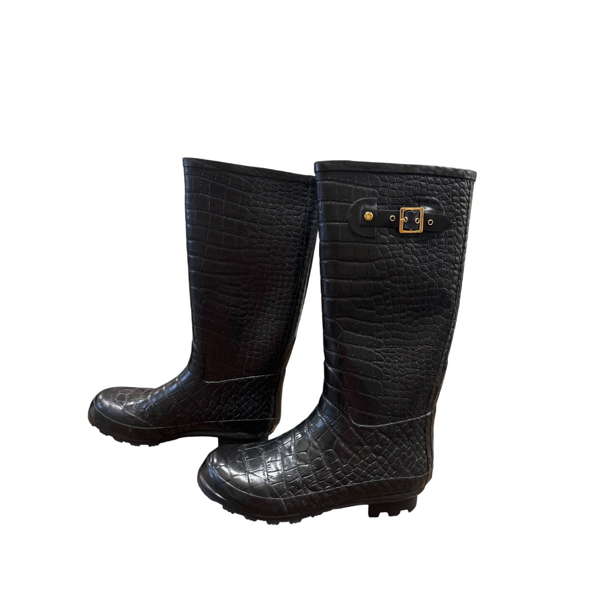 Other Khombu Womens Black Crocodile-Embossed Rain & Snow Boots Siz Size US 10 / IT 40 - 5 Thumbnail