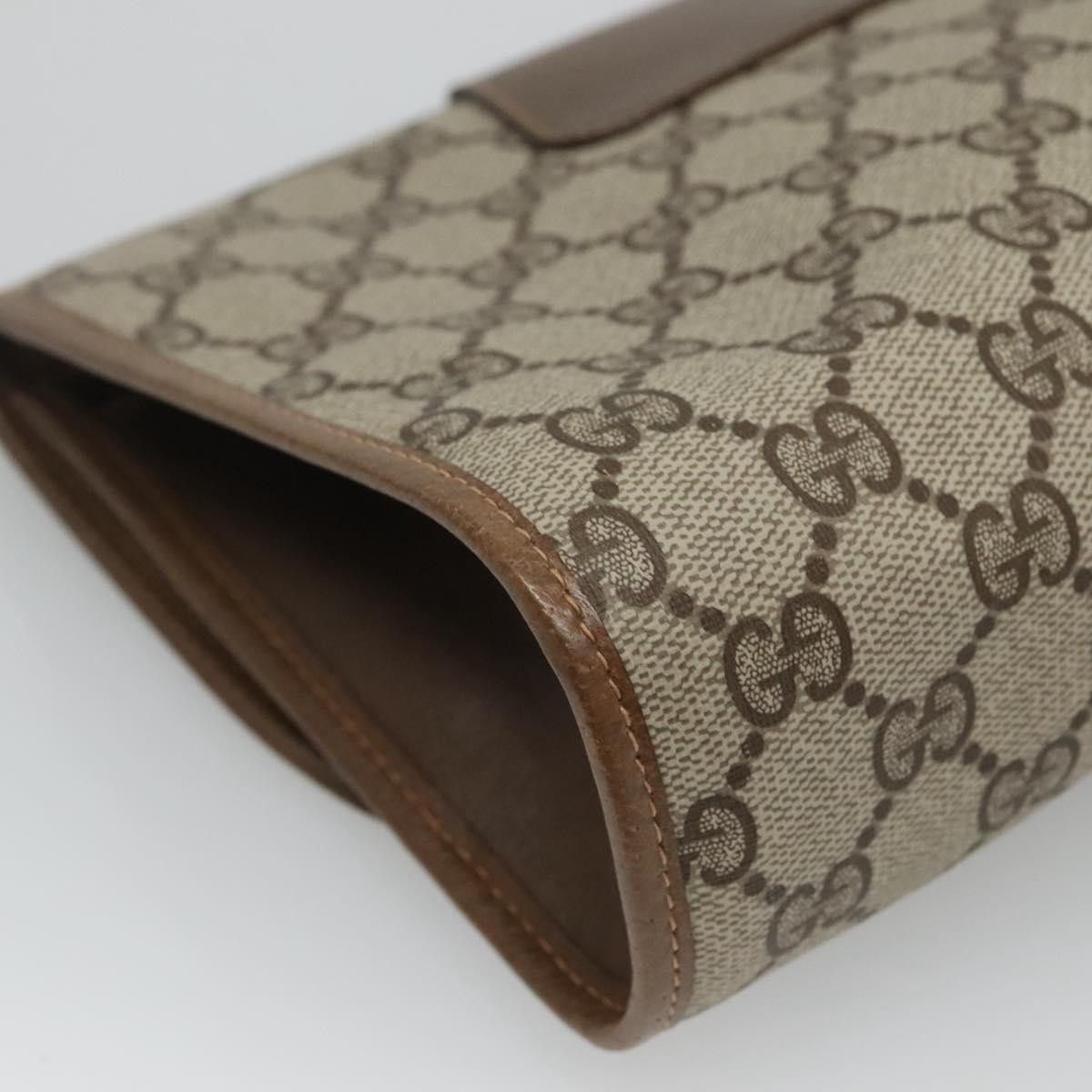 Gucci GUCCI GG Supreme Clutch Bag Pvc Leather Beige Green Red Size ONE SIZE - 16 Thumbnail