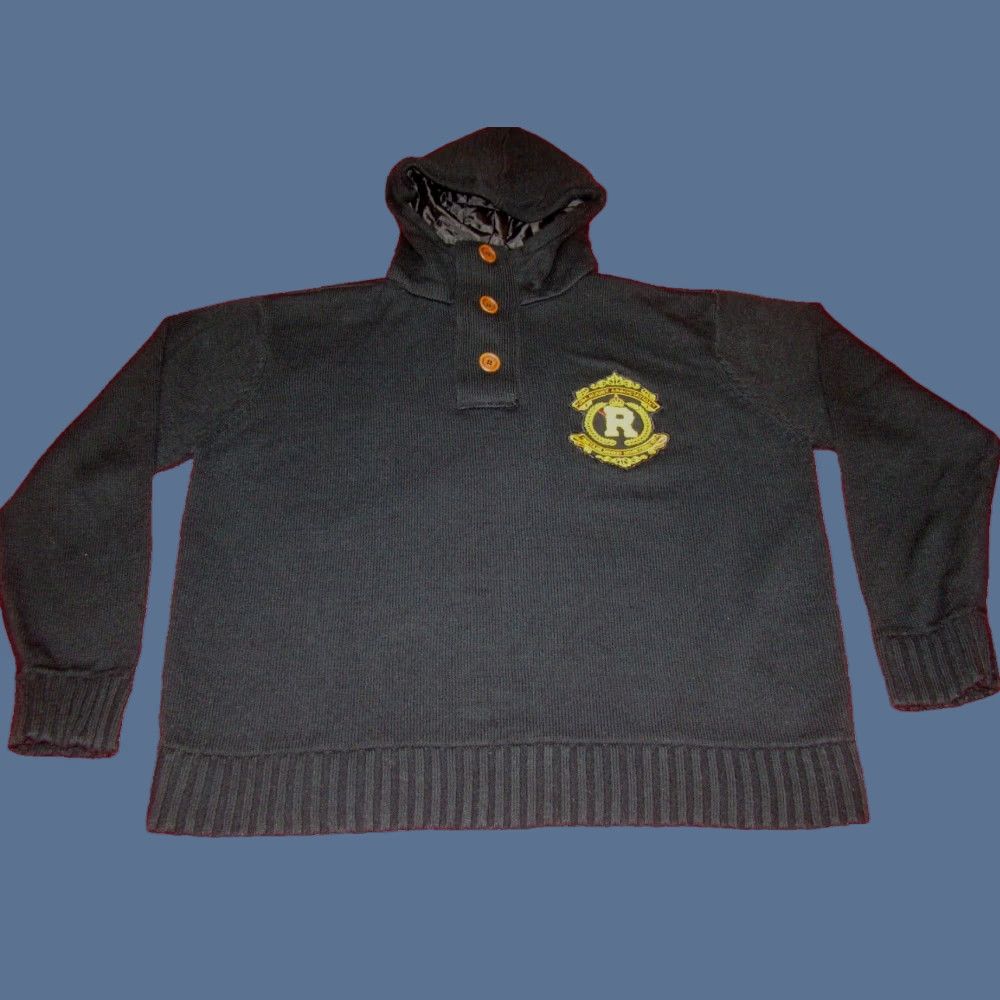 Vintage USA Rugby Association Mens 3XL Pullover Henley Black Quilted Hoodie Sweater Size US XXL / EU 58 / 5 - 1 Thumbnail
