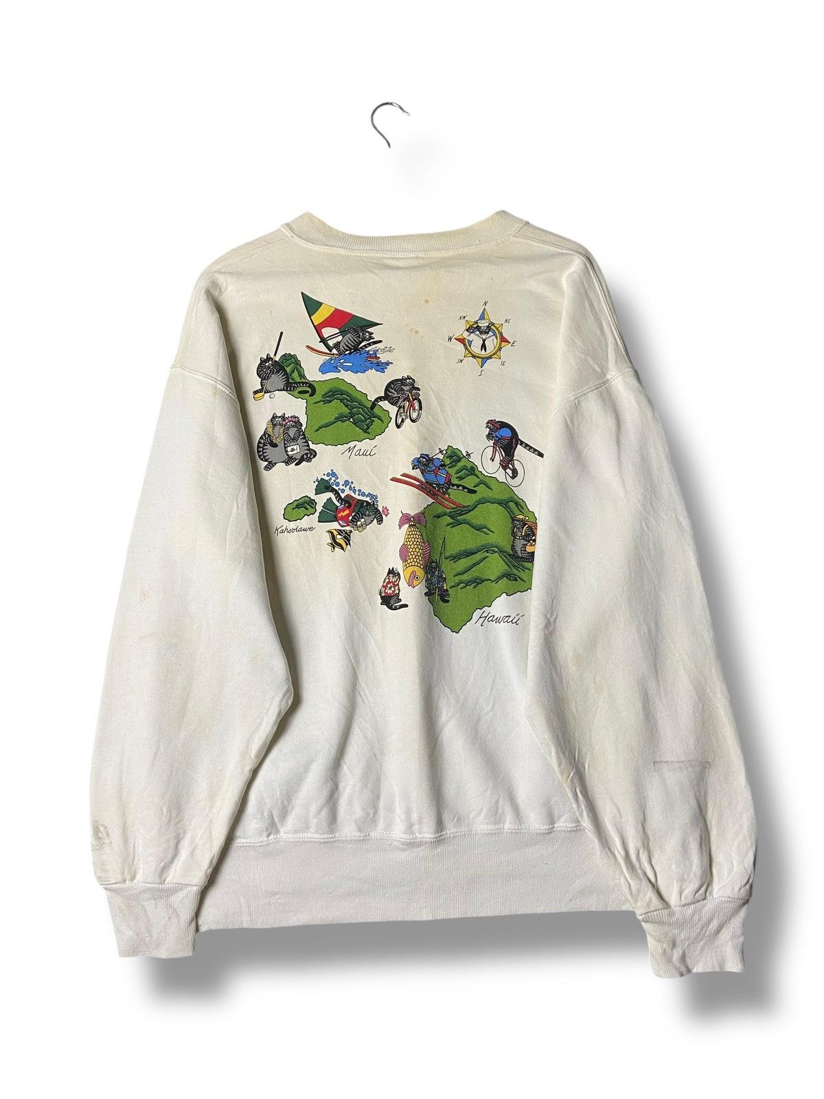 Japanese Brand Crazy Shirts Hawaii Kliban Cat Sweatshirt (170) Size US M / EU 48-50 / 2 - 5 Thumbnail