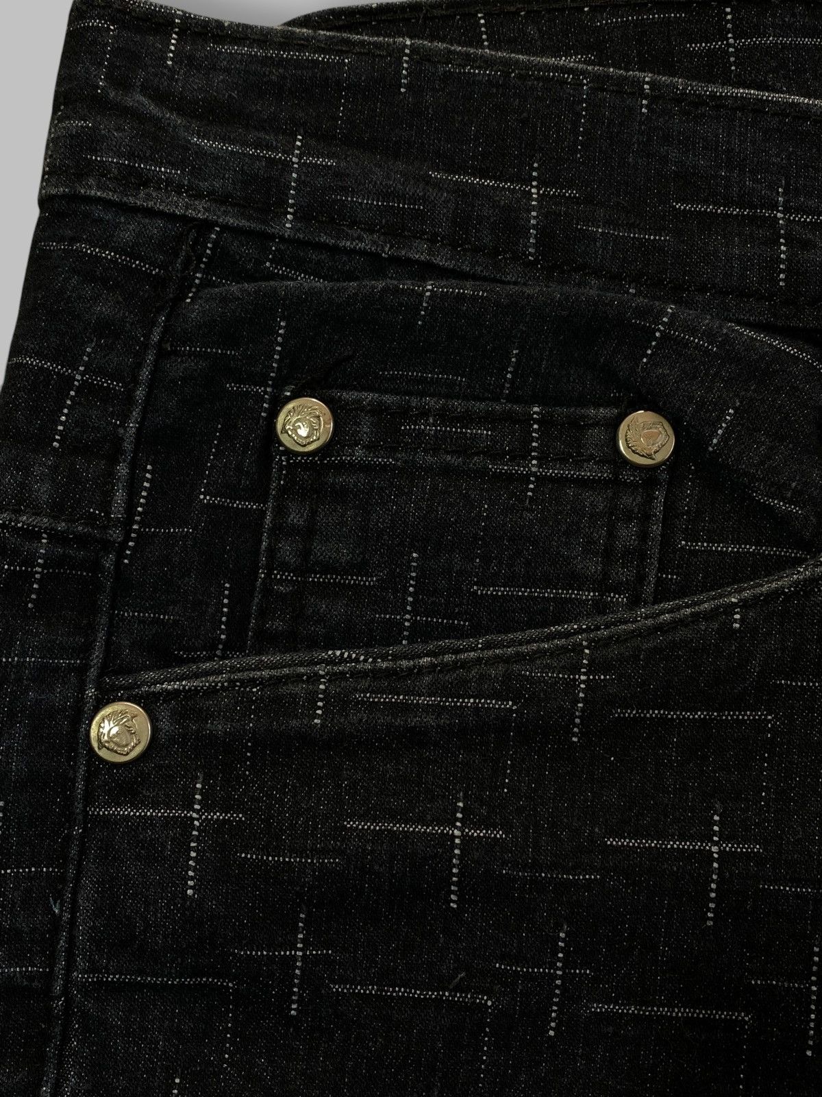 Versace 🔥 VINTAGE 90s VERSACE JEANS COUTURE MONOGRAM DENIM PANTS Y2k Size US 32 / EU 48 - 14 Thumbnail