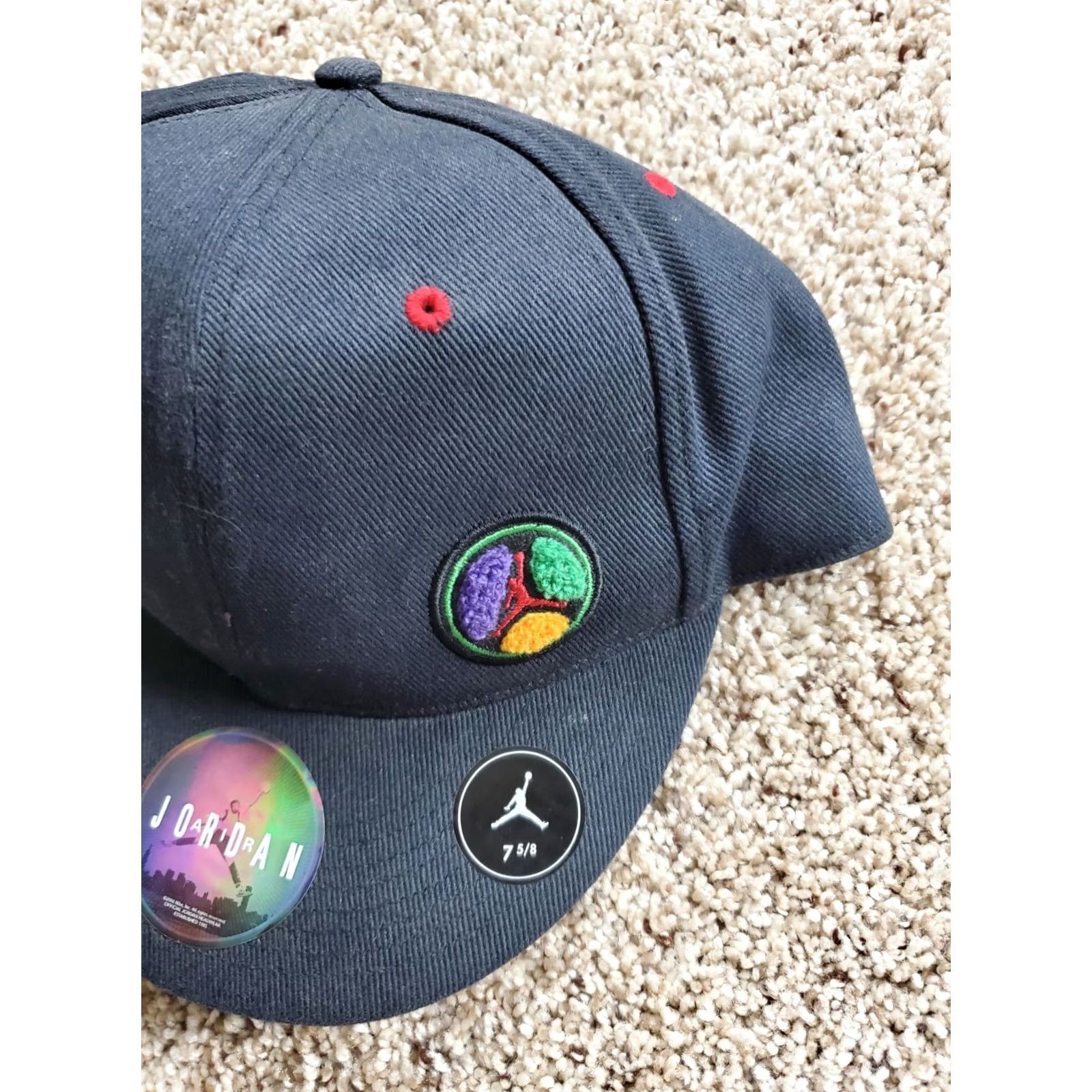 Jordan Brand Jordan Hat Men 7 5/8 Black Tri-color Wheel Jumpman Fitted Cap Baseball Cap Jordan 8 Size ONE SIZE - 2 Thumbnail