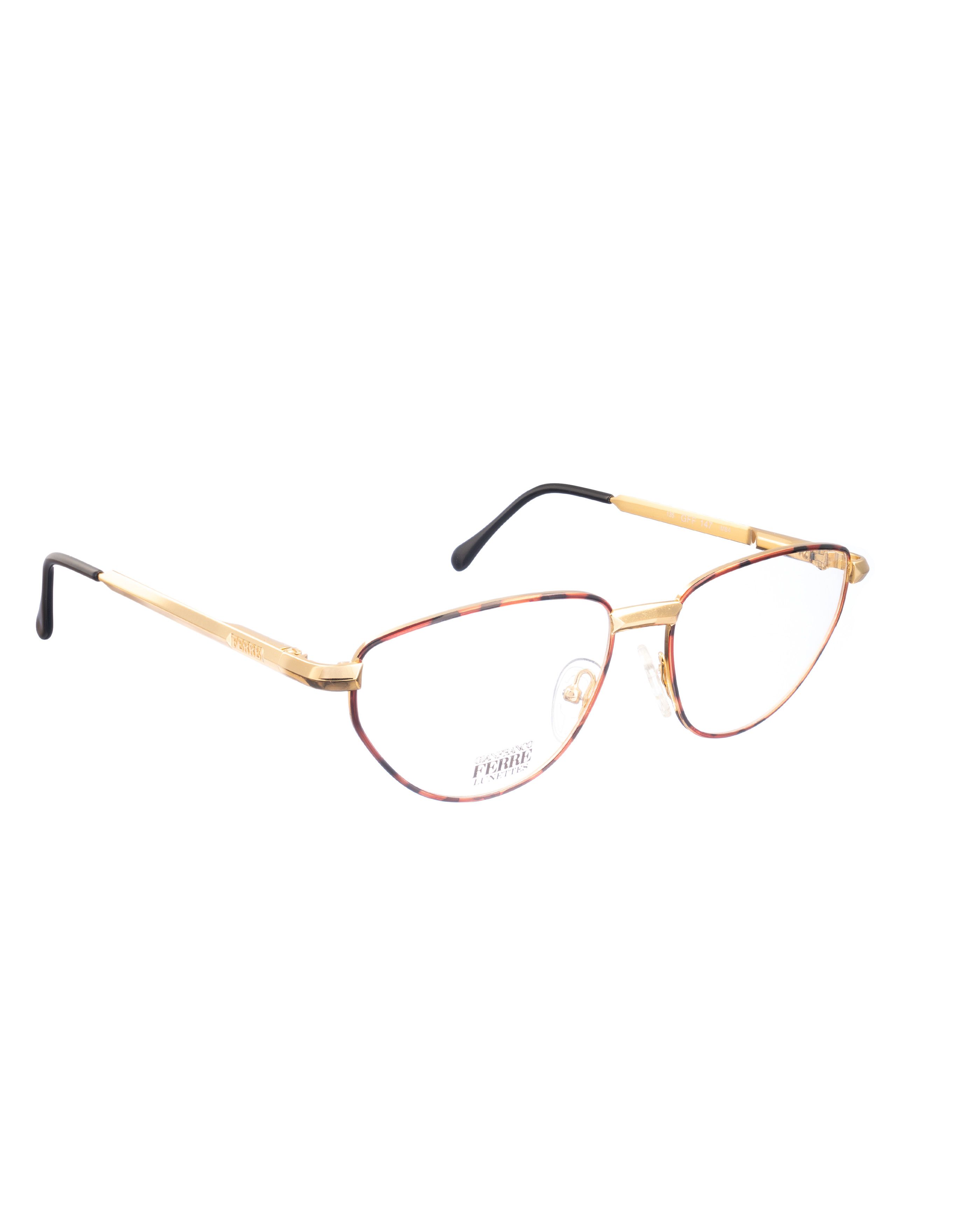 Gianfranco Ferre Gianfranco Ferre 00s Gold and Orange Cateye Glasses Size ONE SIZE - 1 Thumbnail