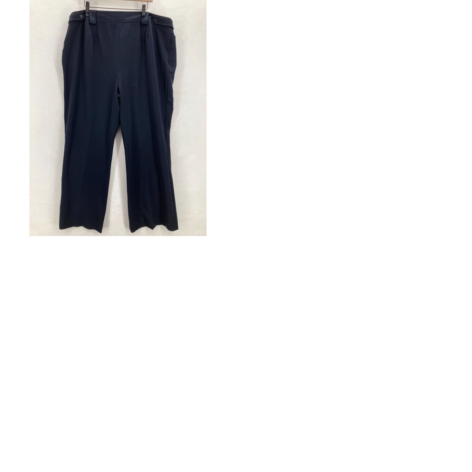 Vintage Lane Bryant Houston Trouser Women's Plus 30/32 Blue Stretch Curvy Fit Pants Flat Front Pockets Workwear Casual Chic Size 30" / US 8 / IT 44 - 10 Thumbnail