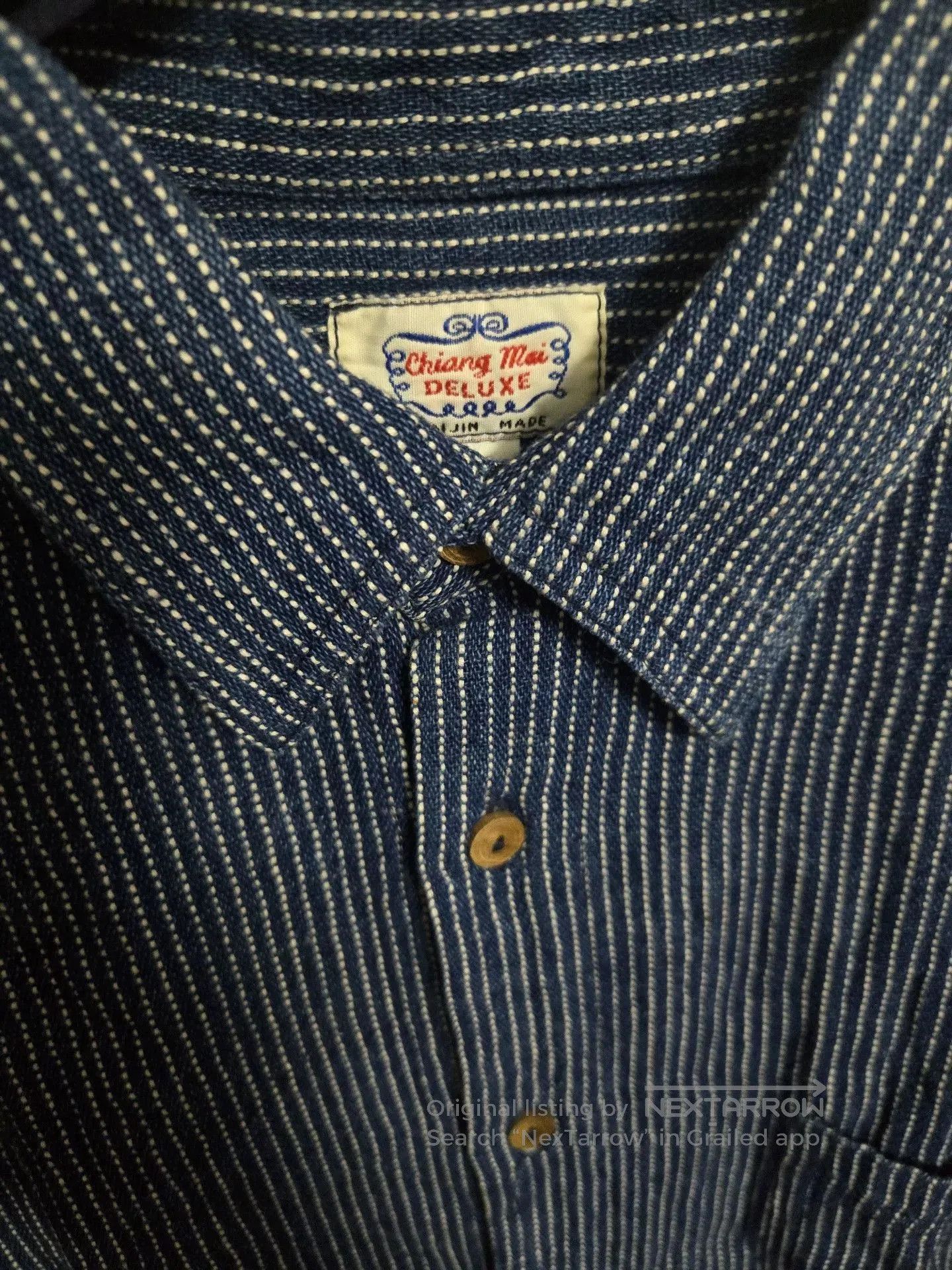 Japanese Brand Indigo Dyed Check Long Sleeve Shirt. Size US S / EU 44-46 / 1 - 3 Thumbnail
