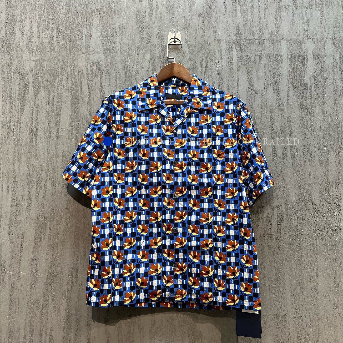 Prada Floral Check Short Sleeve Shirt in Multi Size US XL / EU 56 / 4 - 1 Thumbnail